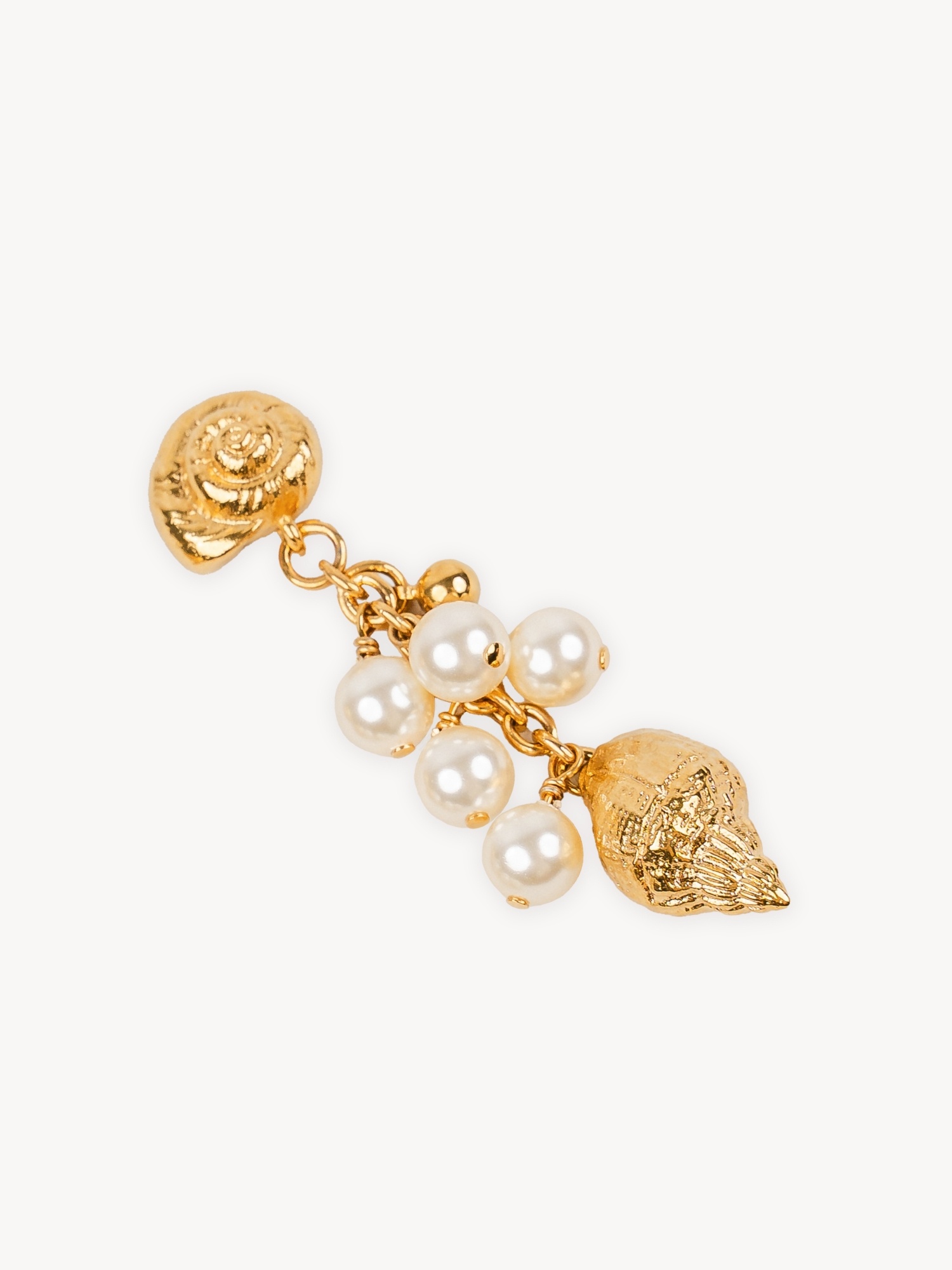 Chloé The Shells Clip-on Earrings In Gold