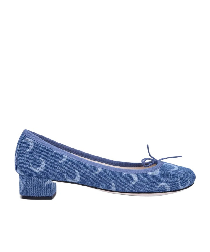 Marine Serre Moon Laser Denim Ballet Shoes