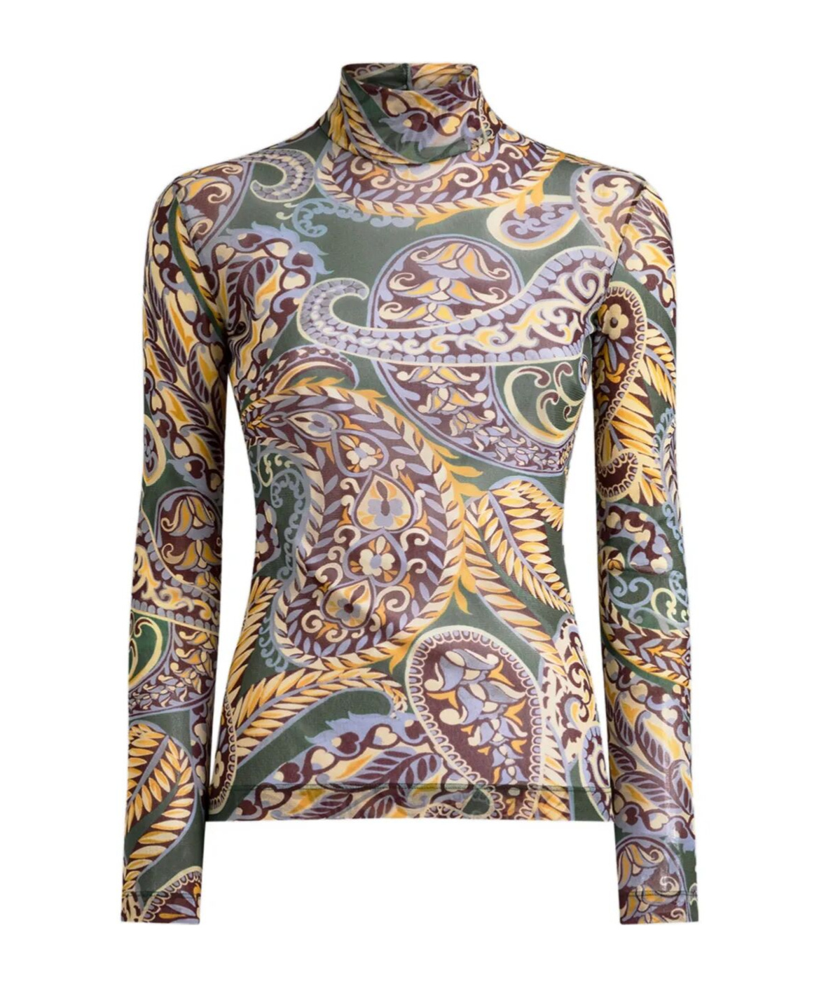 Etro Women High-neck Top With Paisley Pattern In Multi