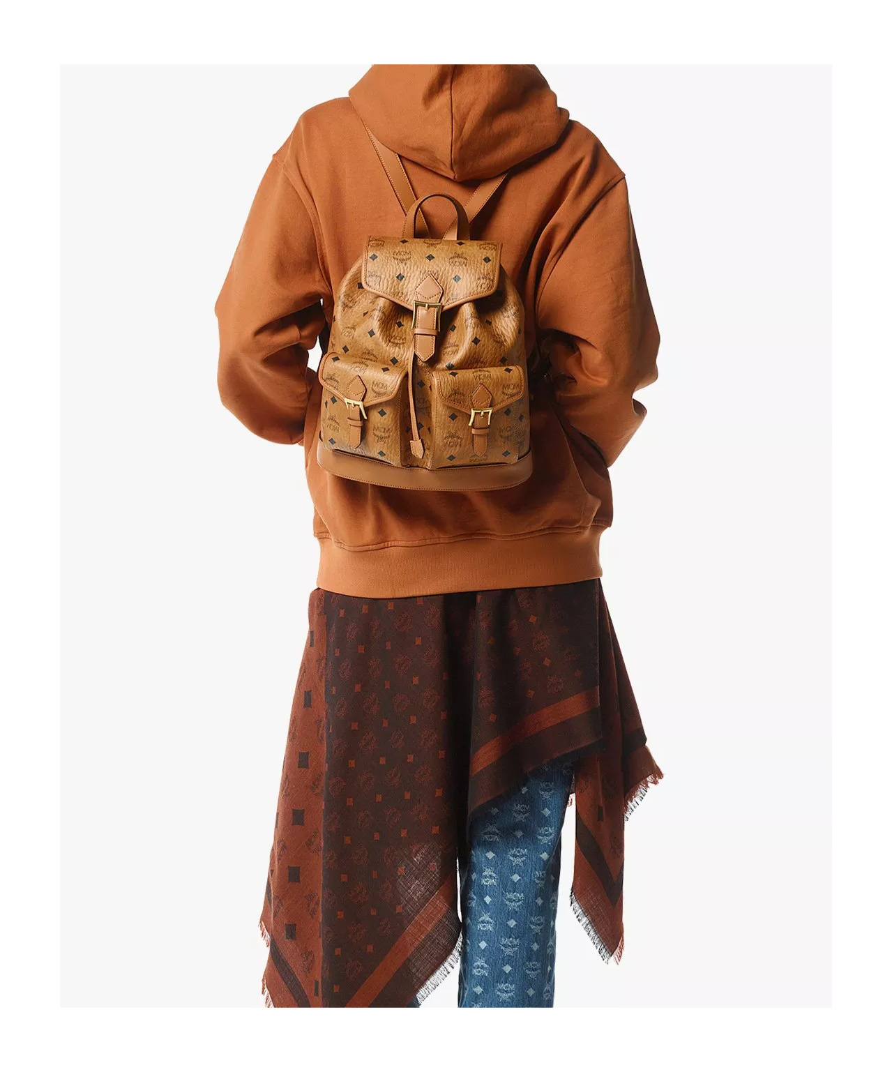 Mcm Aren Drawstring Backpack In Visetos