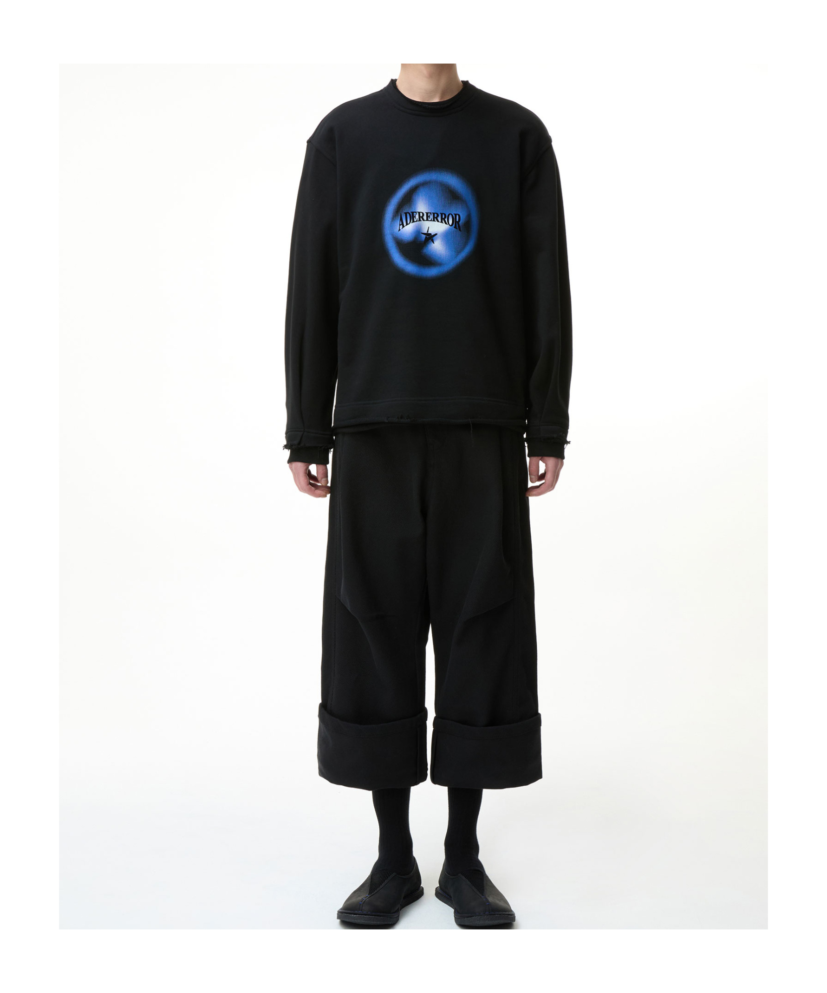 Ader Error Logo-print Cotton Sweatshirt In Black