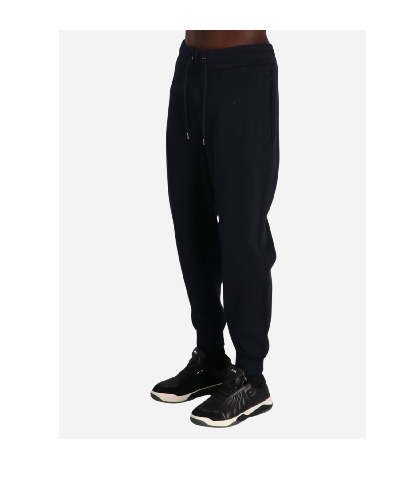 Hugo Boss Mens Drawstring-waist Slim-fit Tapered-leg Cotton-jersey Jogging Bottoms Black In Black