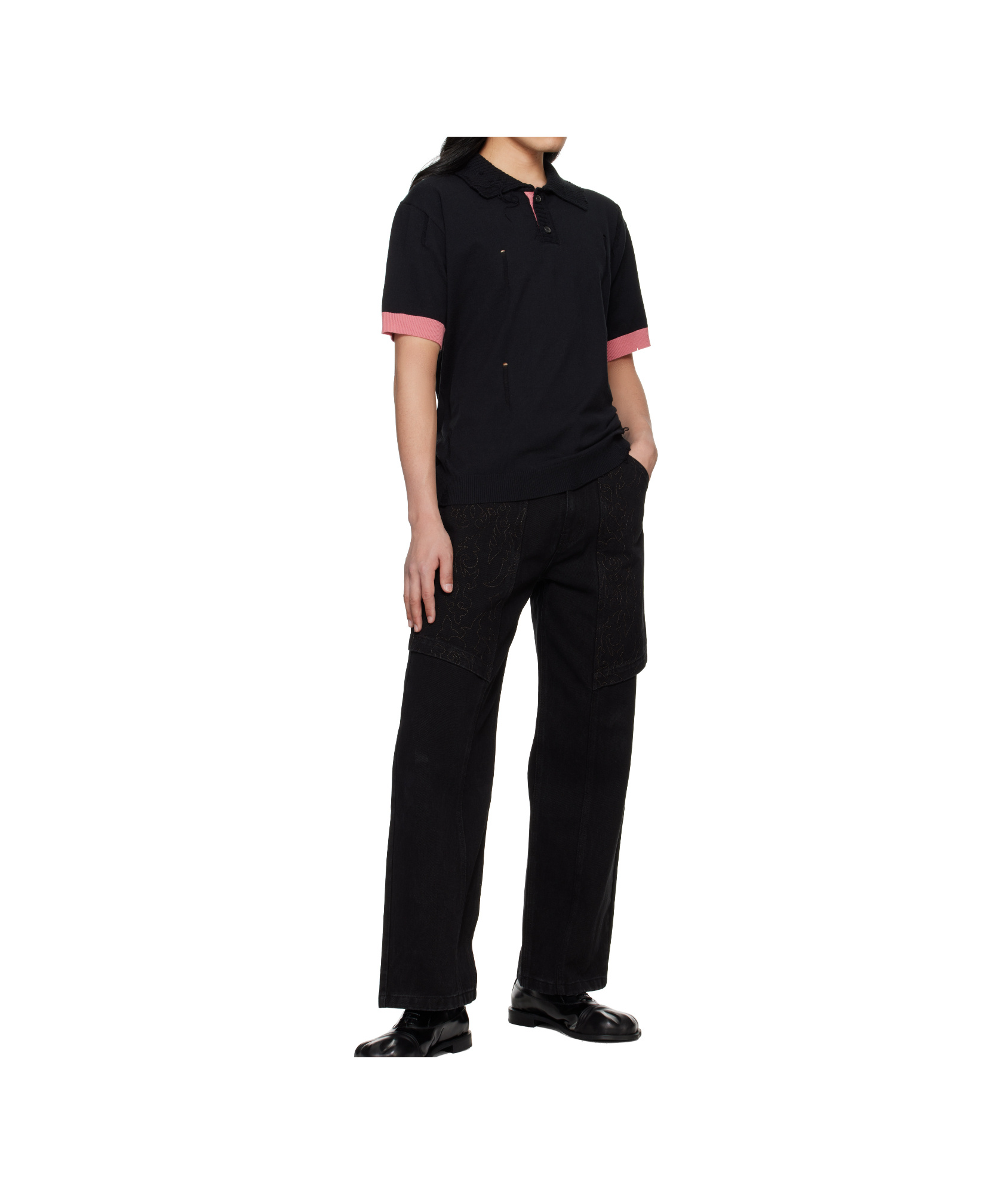 Andersson Bell Damaged Polo In Black