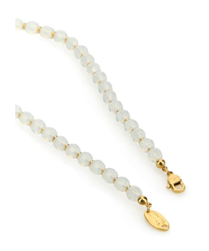 Vivienne Westwood Messaline Orb Plaque Choker In White