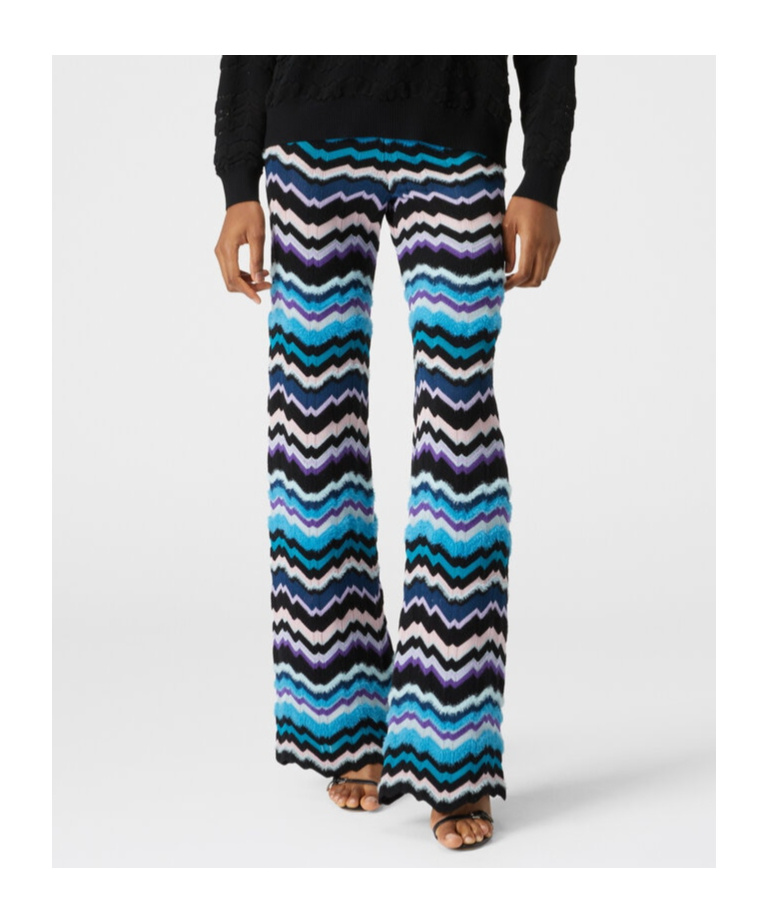 Missoni Knitted Flared Pants In Blue