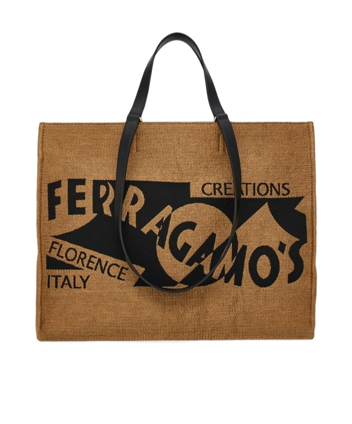 FERRAGAMO SALVATORE FERRAGAMO LOGO DETAILED LARGE TOTE BAG 
