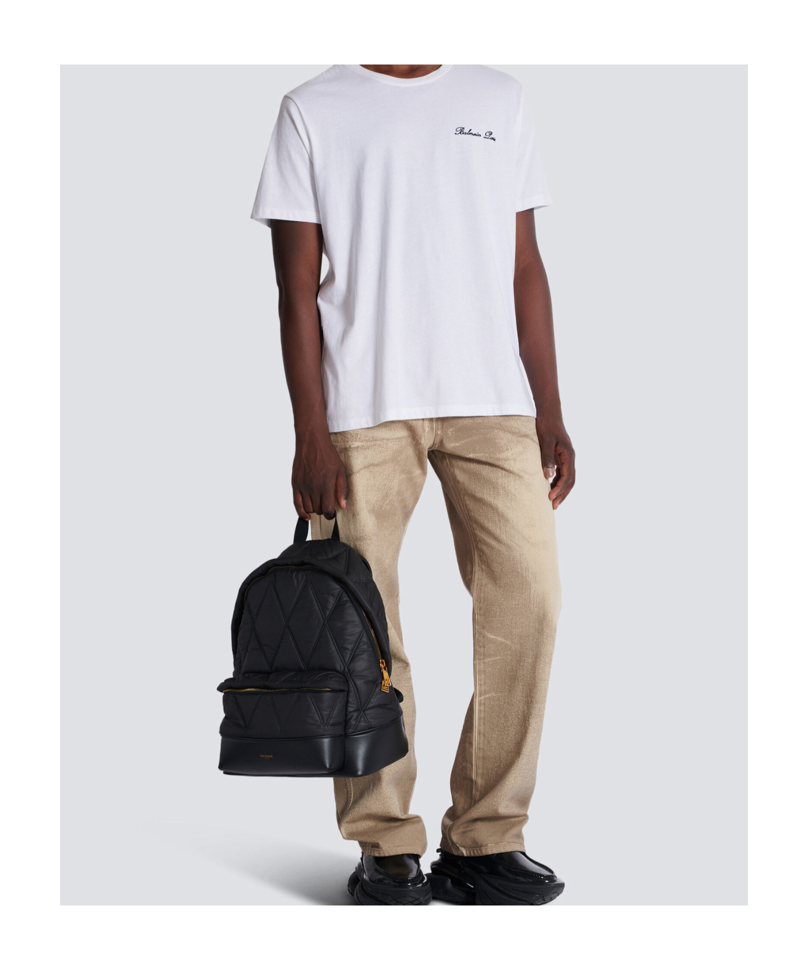 Balmain Quilted Backpack In Black