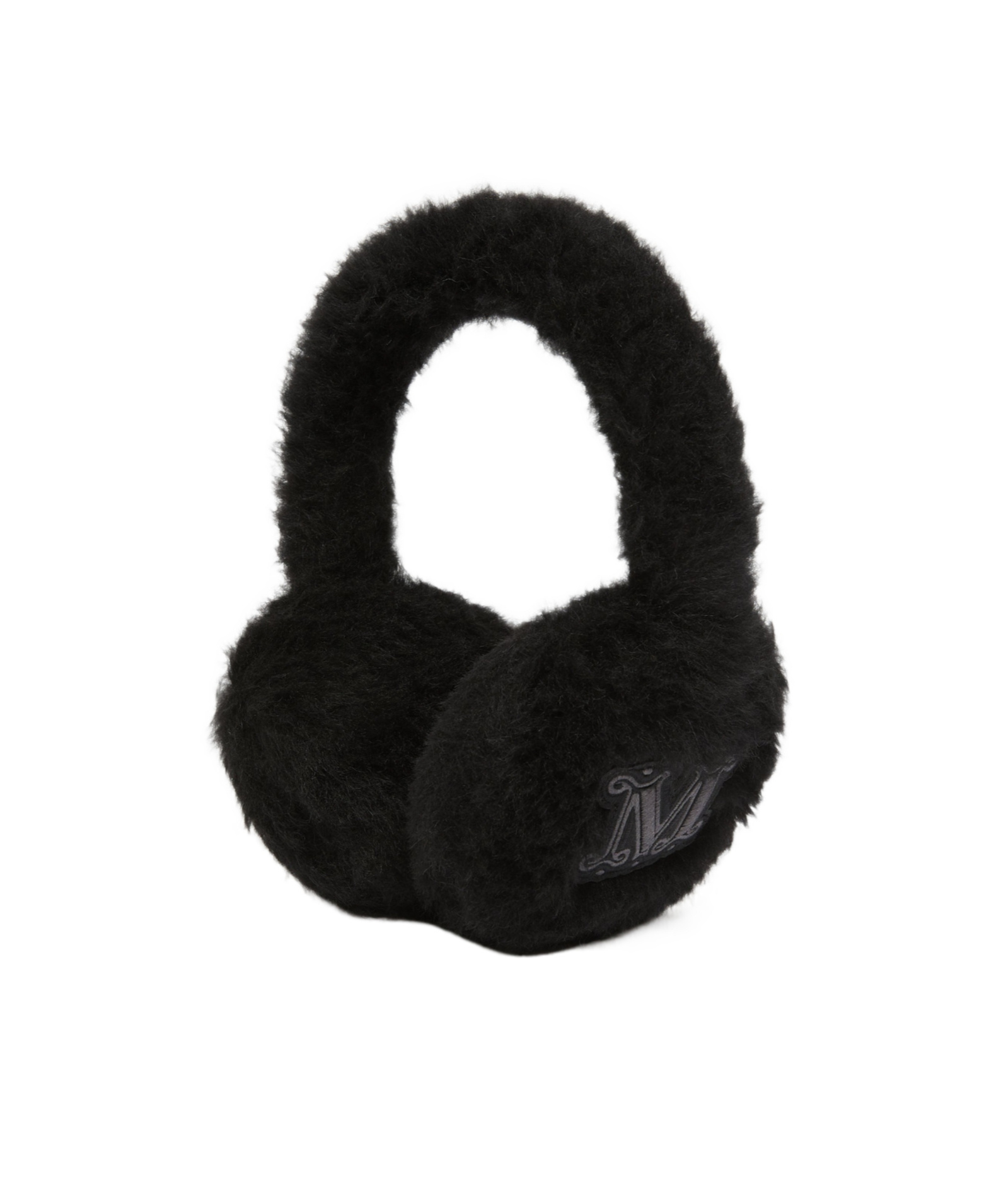 Max Mara Alpaca And Wool Teddy Fabric Earmuffs In Black