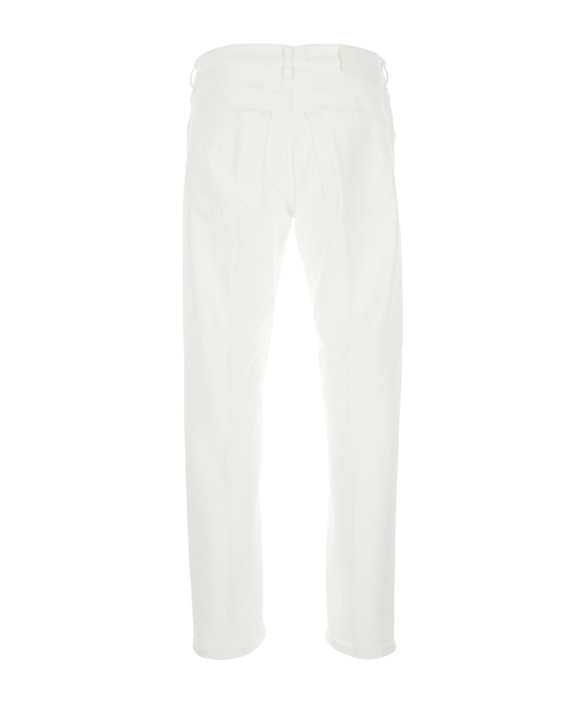 Pt Torino White Five Pocket Jeans With Logo Patch On The Back In Cotton Man In White