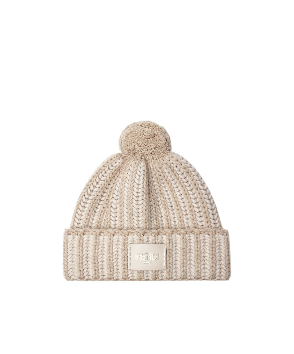 Fendi Ivory Wool And Cashmere Hat In White