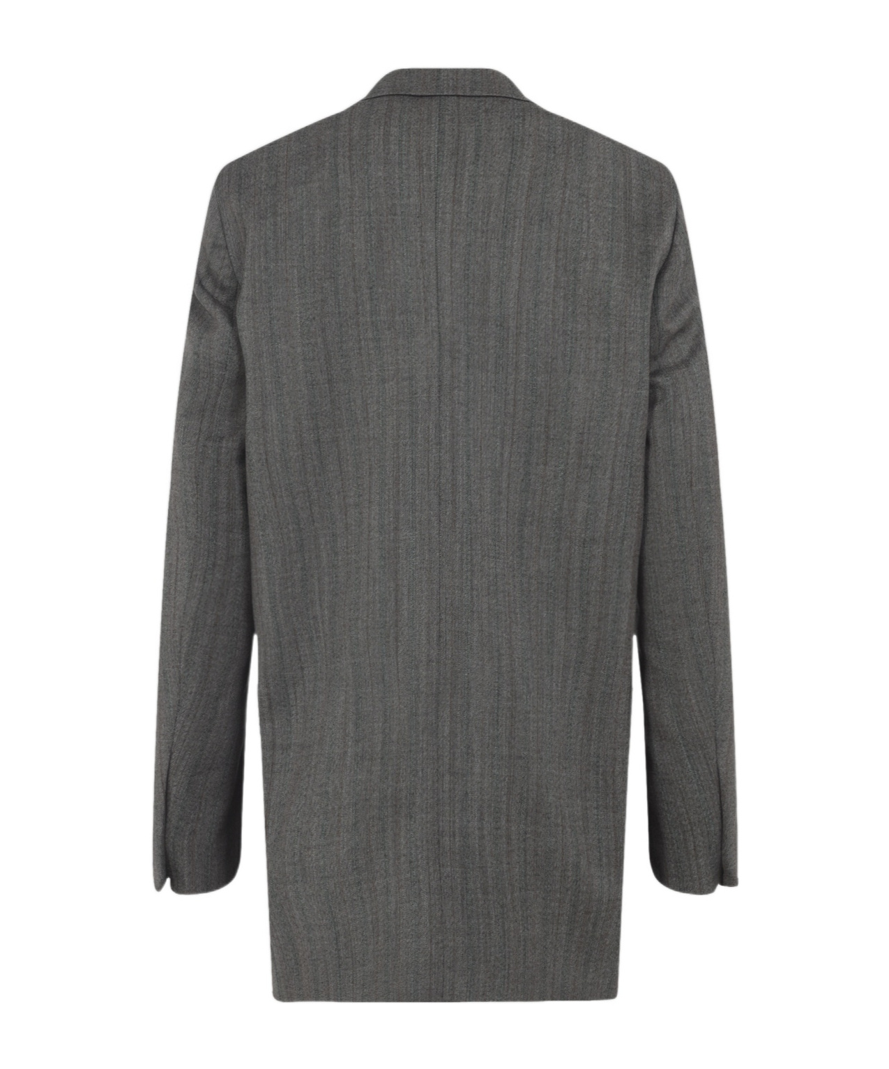 Dries Van Noten Longline Jacket With Notched Lapels And Pockets In Gray