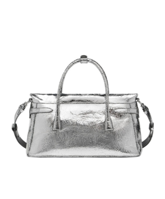 Maison Margiela Numerical-patch Tote Bag In Silver