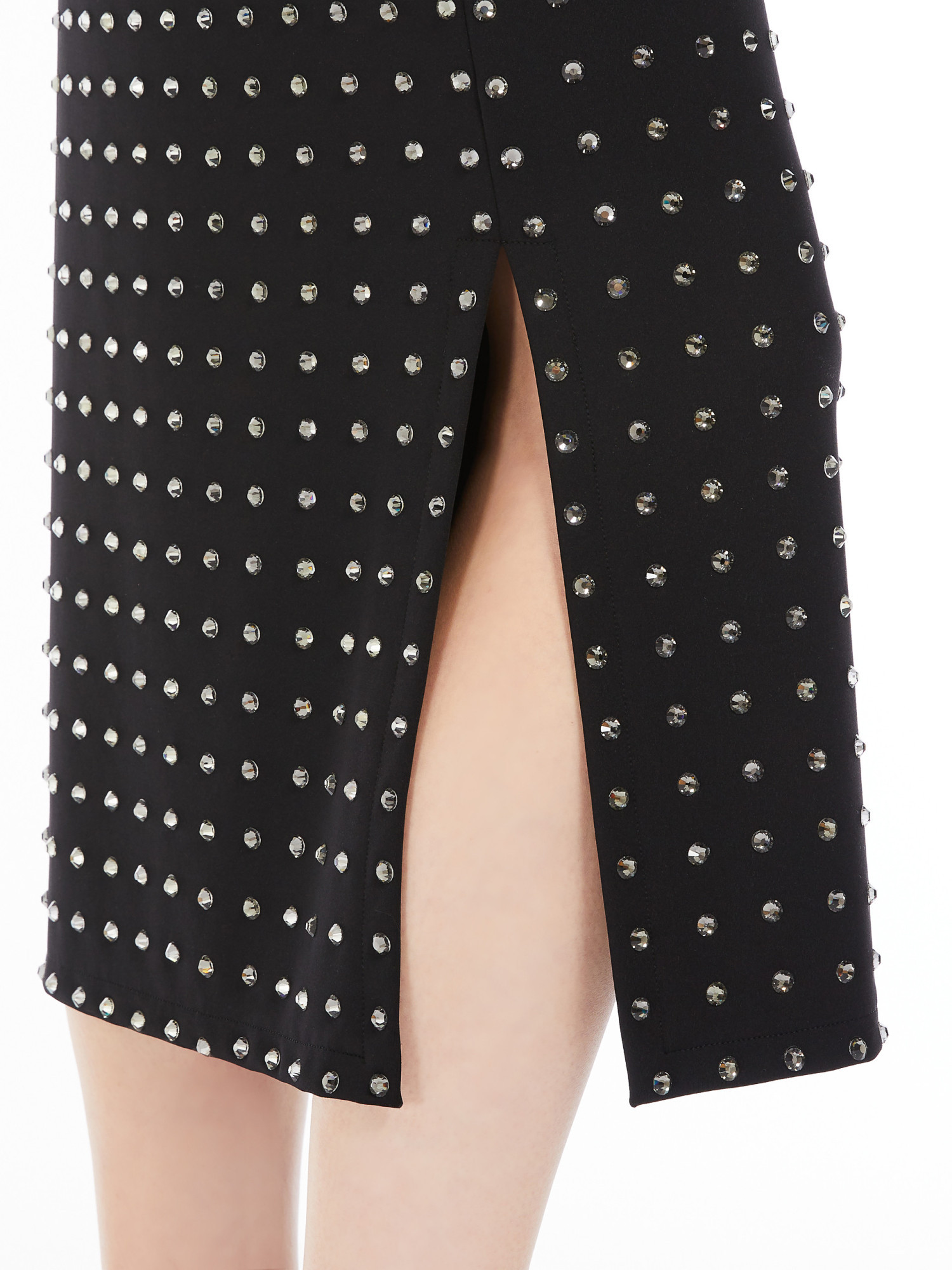 Shop Sportmax Nome All-over Embellished Midi Skirt In Black