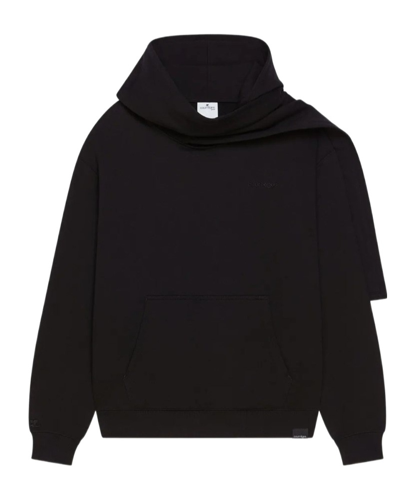 Courrèges Scarf-detail Hoodie In Black