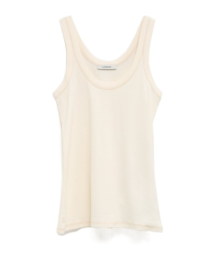 Lemaire Fine-ribbed Seamless Tank Top In Neutral