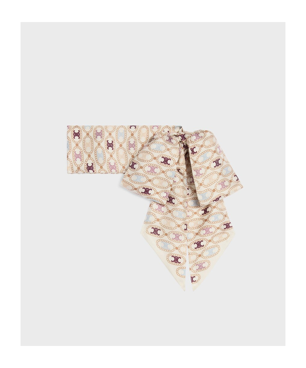 Celine Lavalliere In Triomphe Silk Twill In Vanilla/multicolor