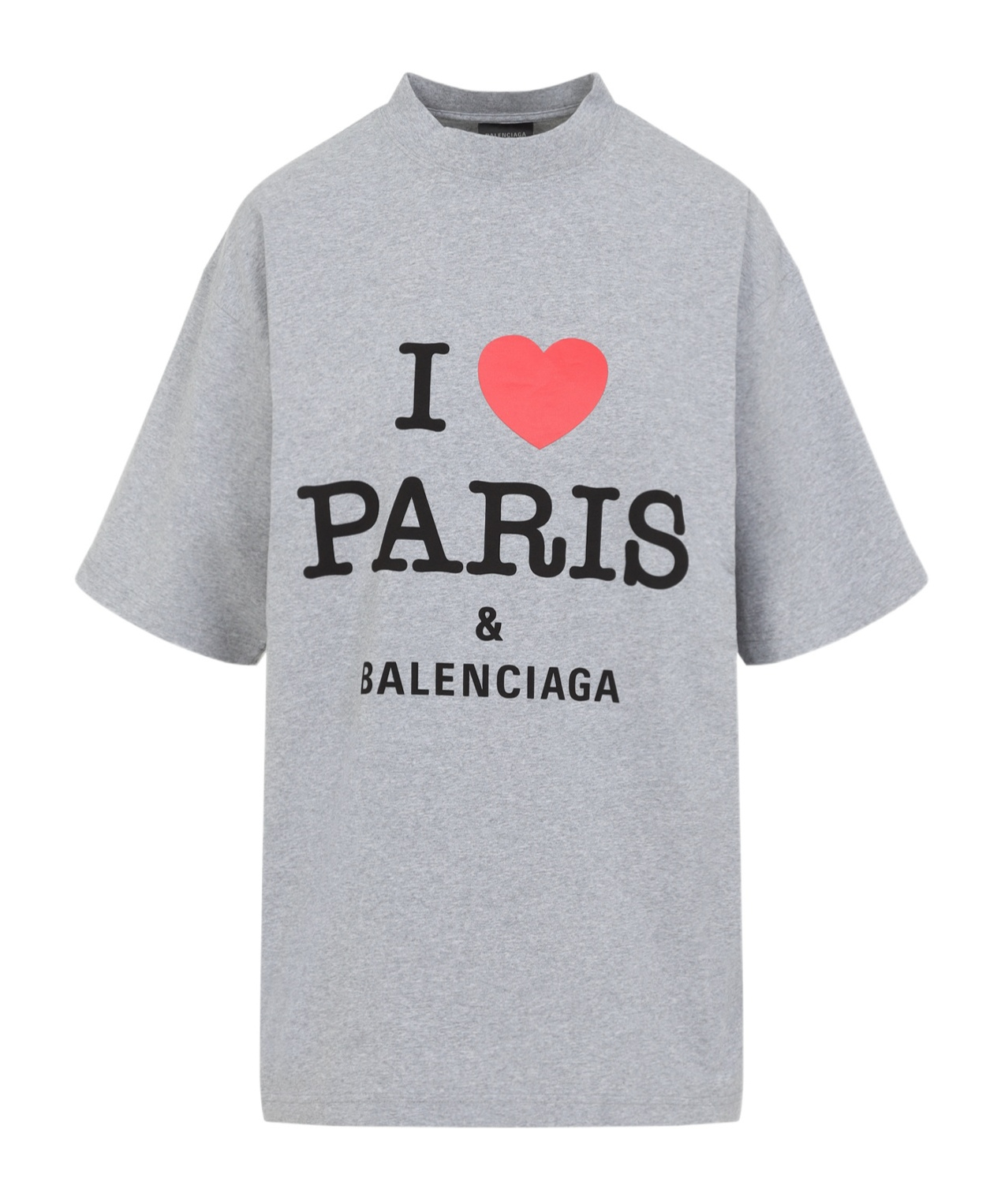Balenciaga Grey Crewneck T-shirt With Maxi Logo Print On The Front In Cotton Woman In Gray