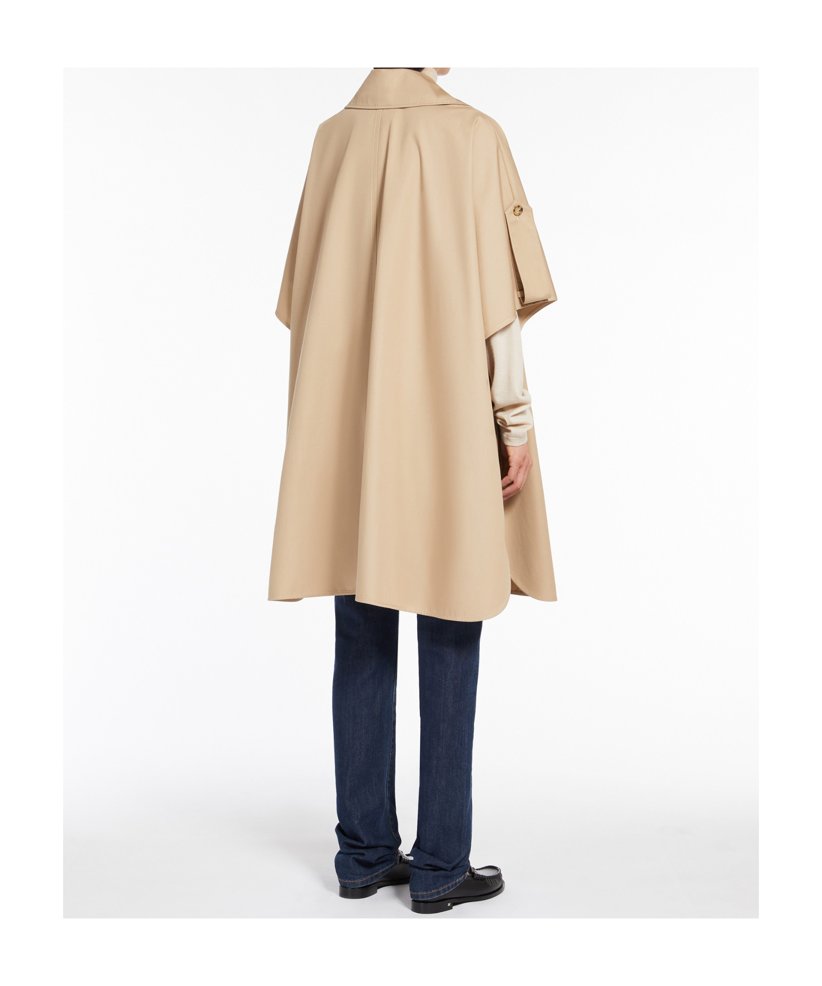 Max Mara Womens Colonial Finezza Double-breasted Relaxed-fit Cotton Cape In Nude