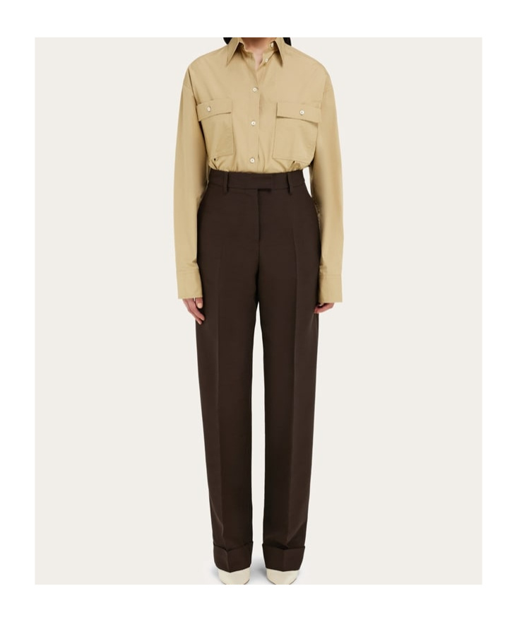 Shop Ferragamo Pleated Casual Pants In Black