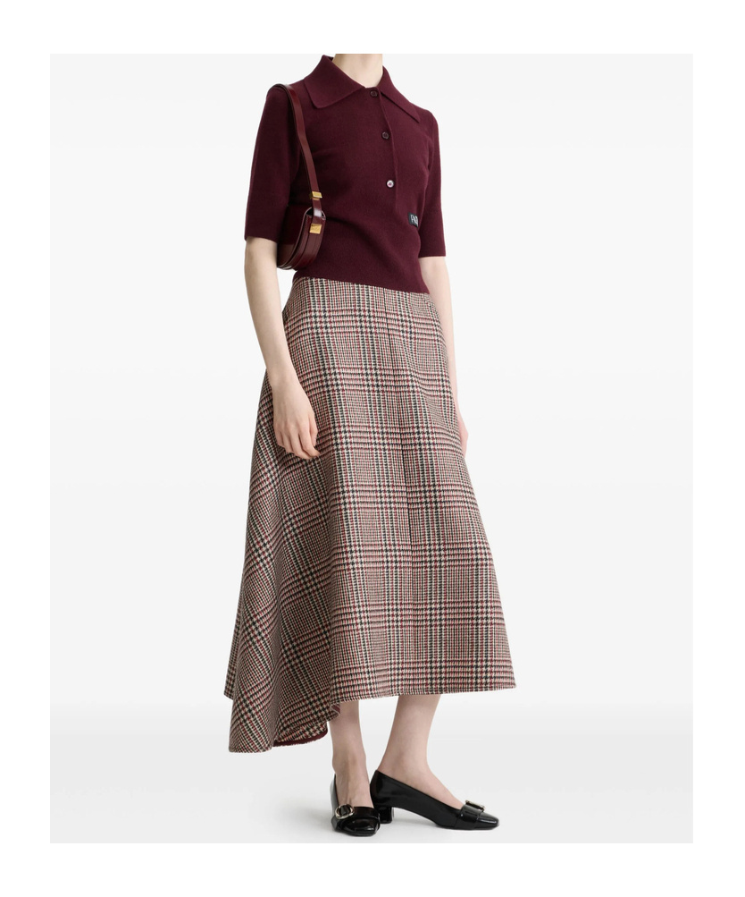 Patou Logo-patch Polo Top In Red