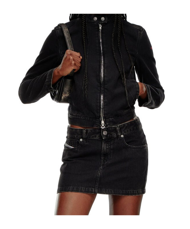 Diesel De-mornin Denim Jacket In Black