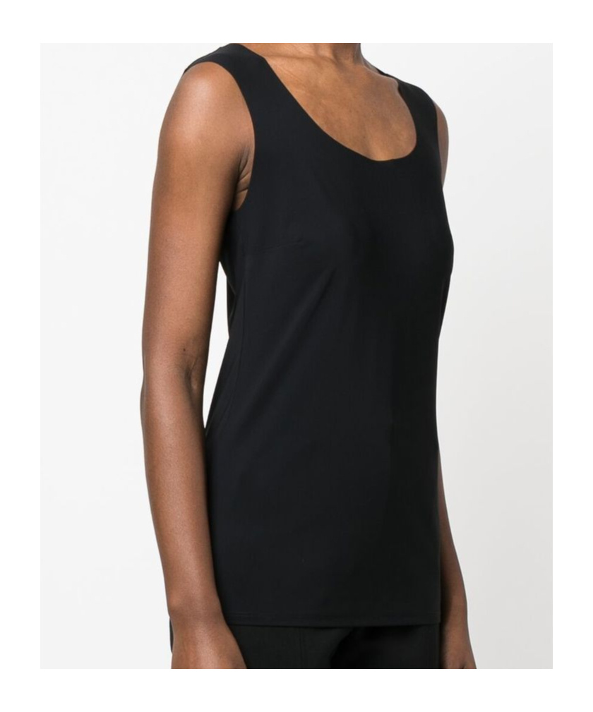 Patrizia Pepe Sleeveless Stretch Top In Nero