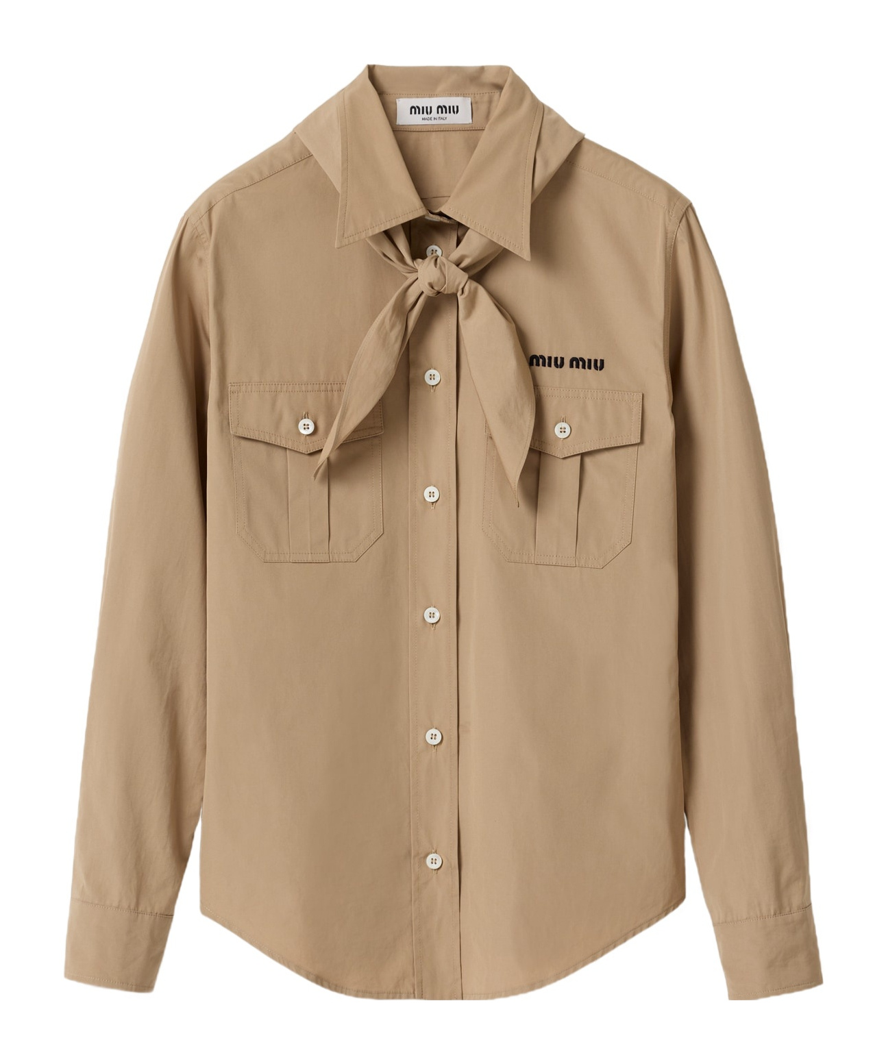 MIU MIU POPLIN SHIRT WITH NECKERCHIEF