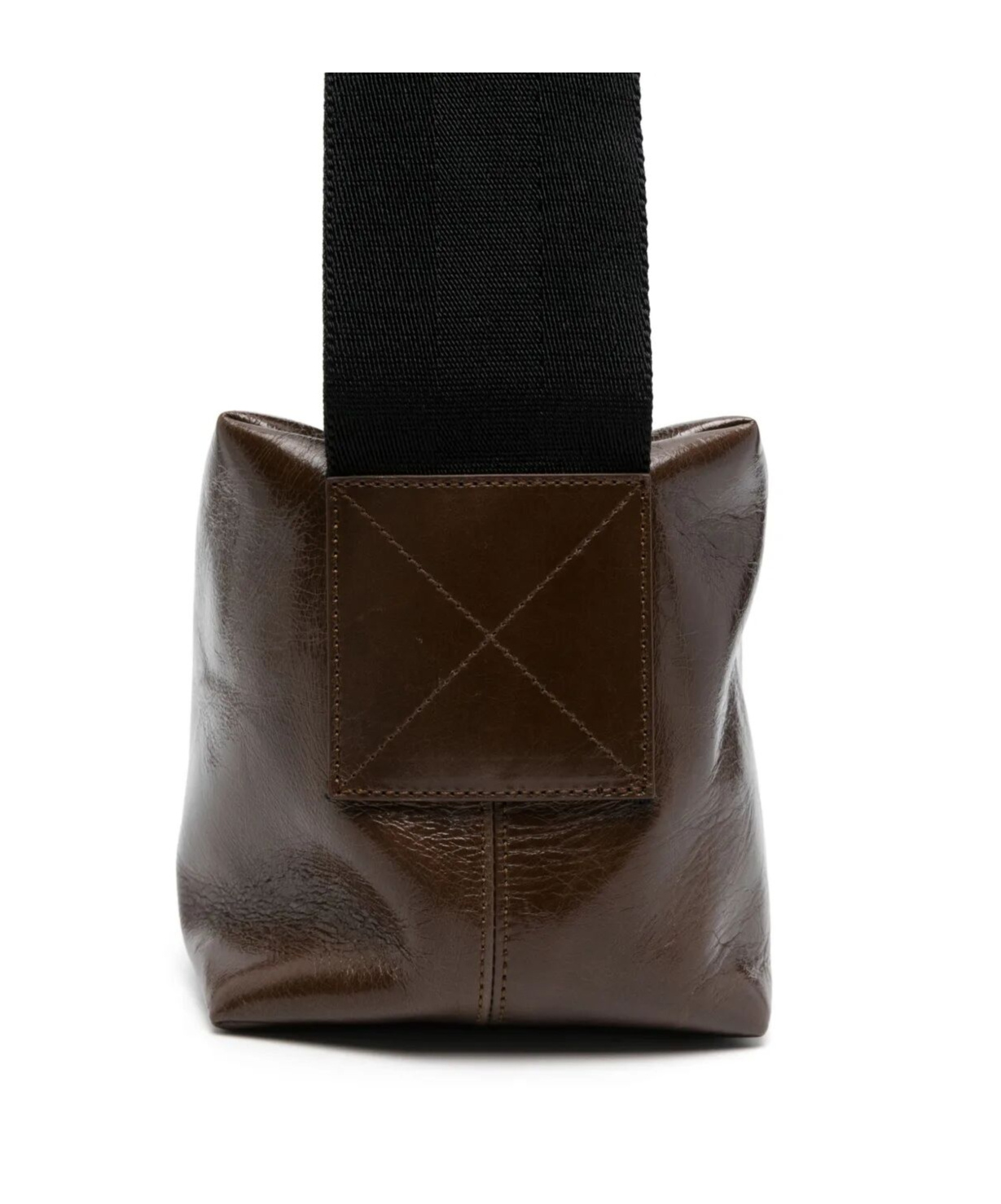 Uma Wang Medium Leather Shoulder Bag In Black
