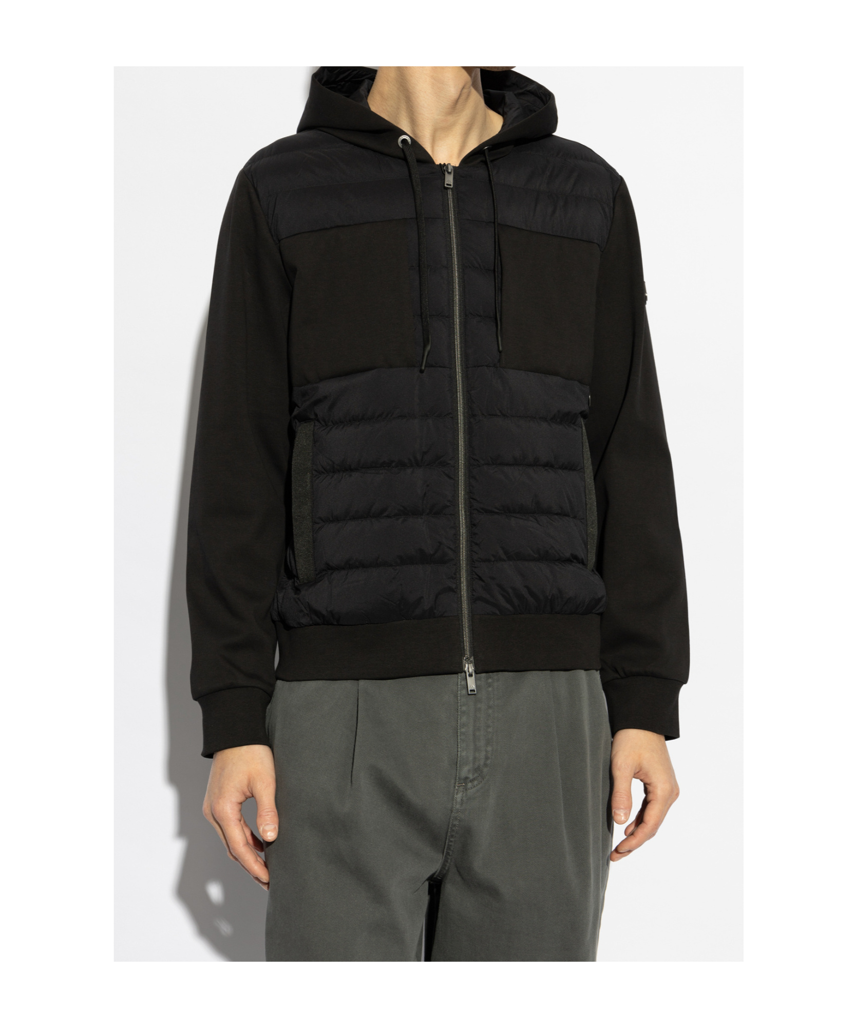 Moose Knuckles Long-sleeved Down Jacket In Black