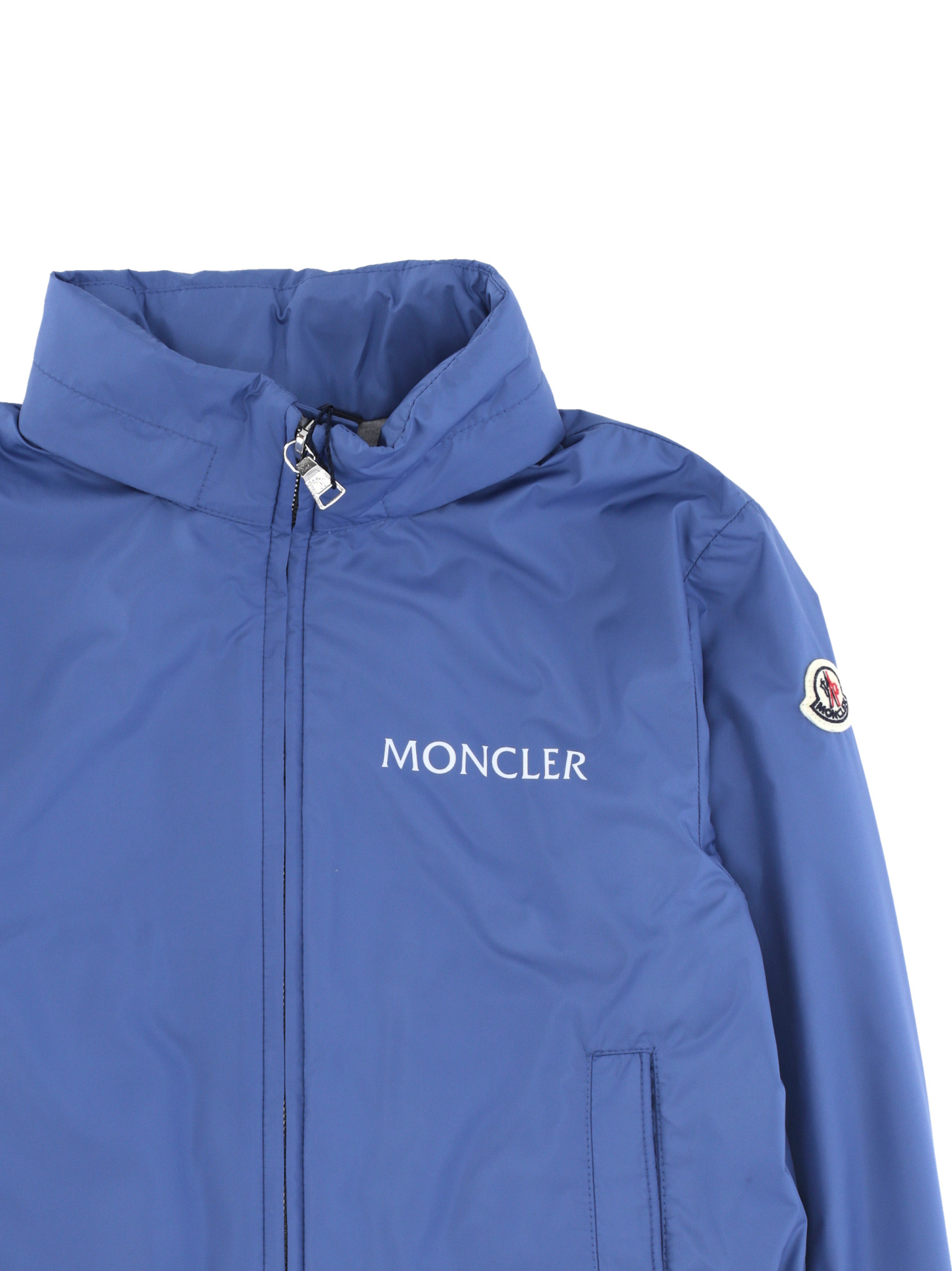 Moncler Long-sleeved Casual Jacket In Blue