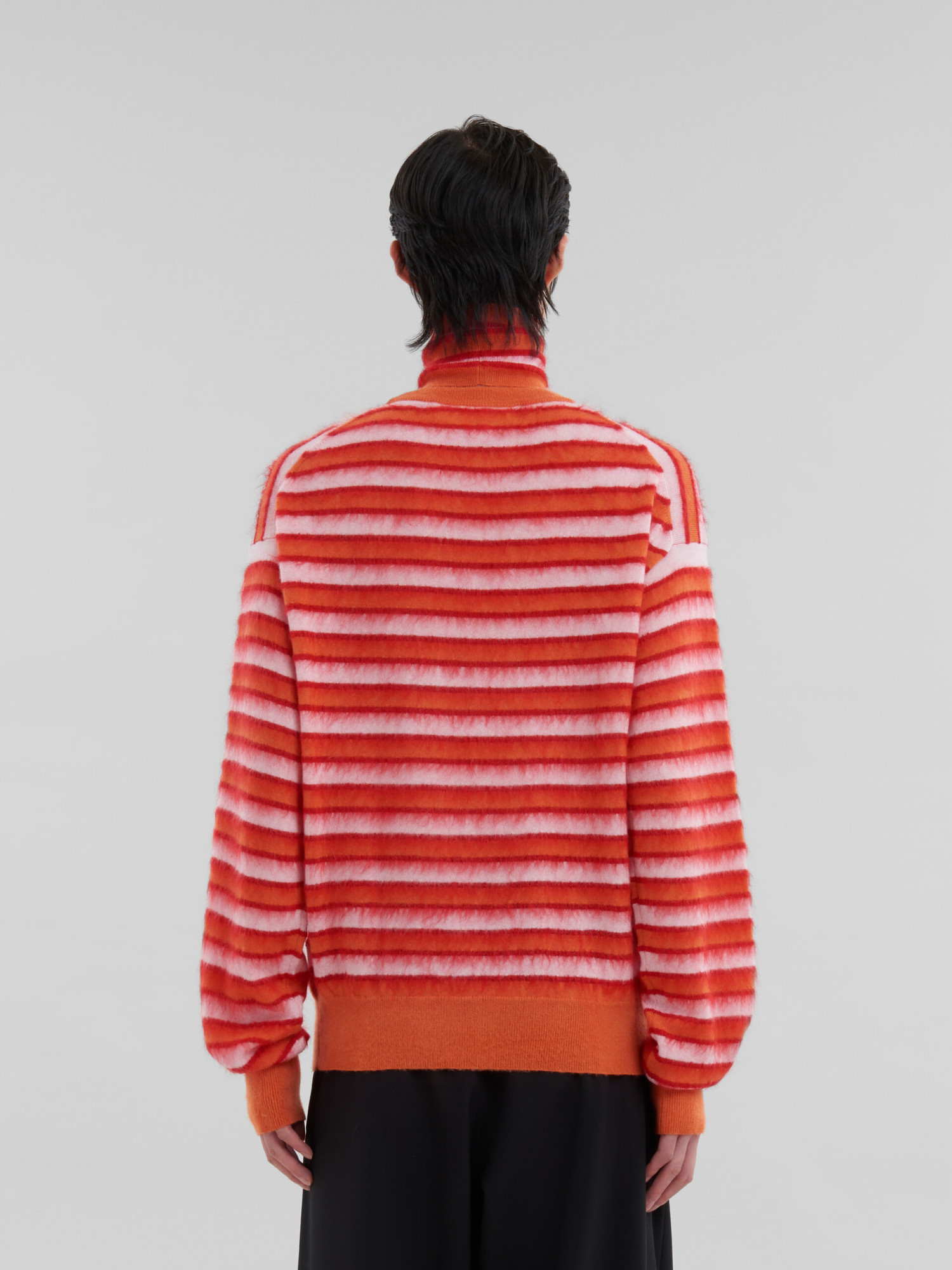 Marni Orange Striped Sweater In Red