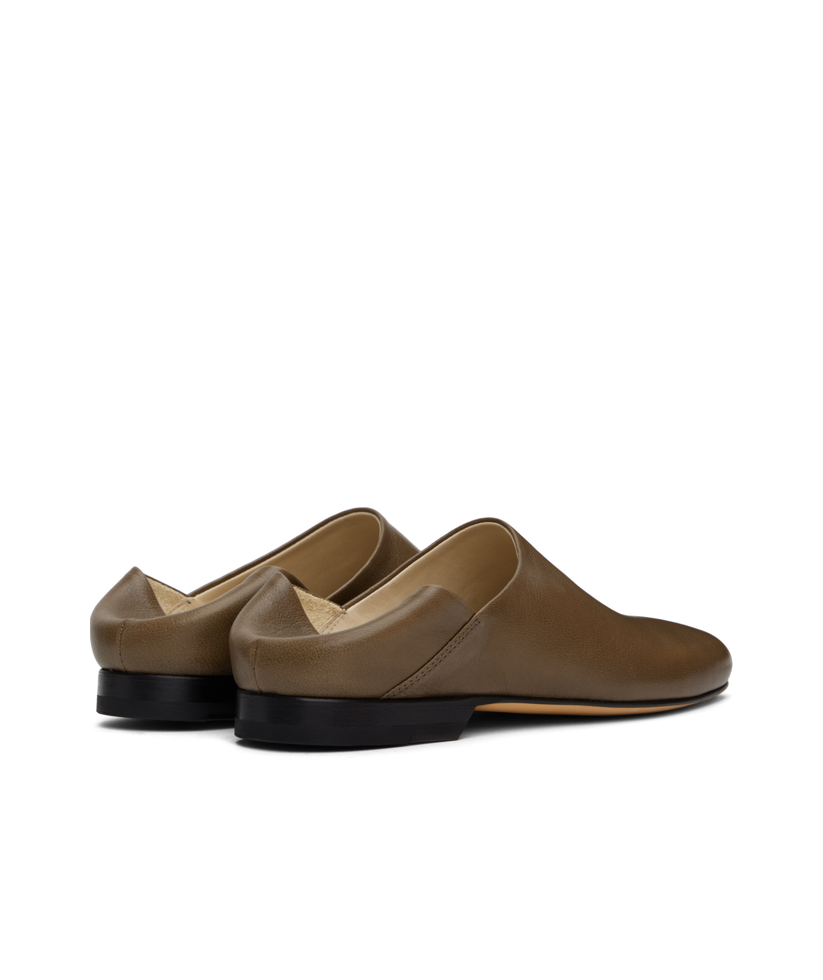 Shop Lemaire Leather Slippers In Brown