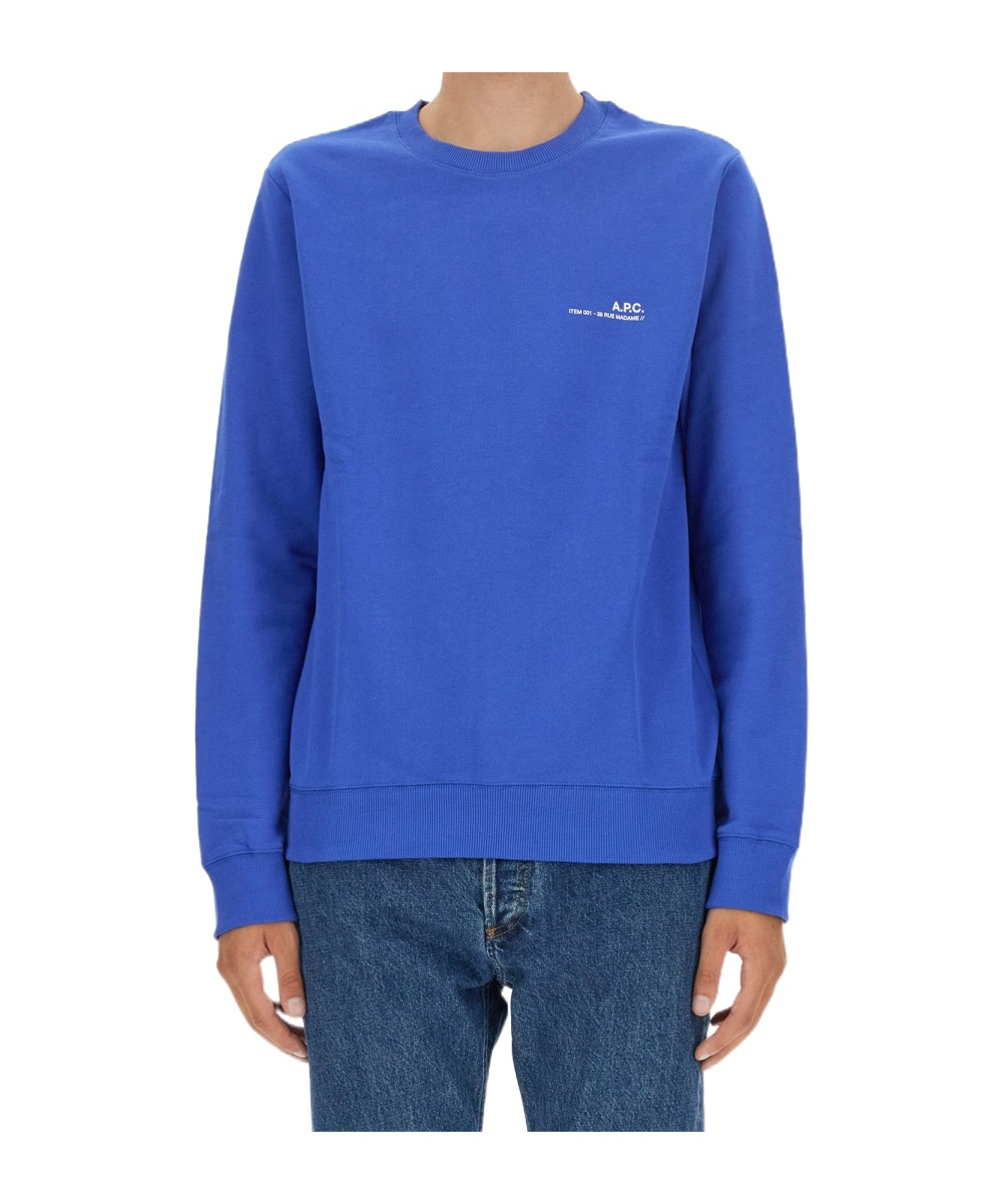 Apc A.p.c. Sweatshirt With Logo In Blue