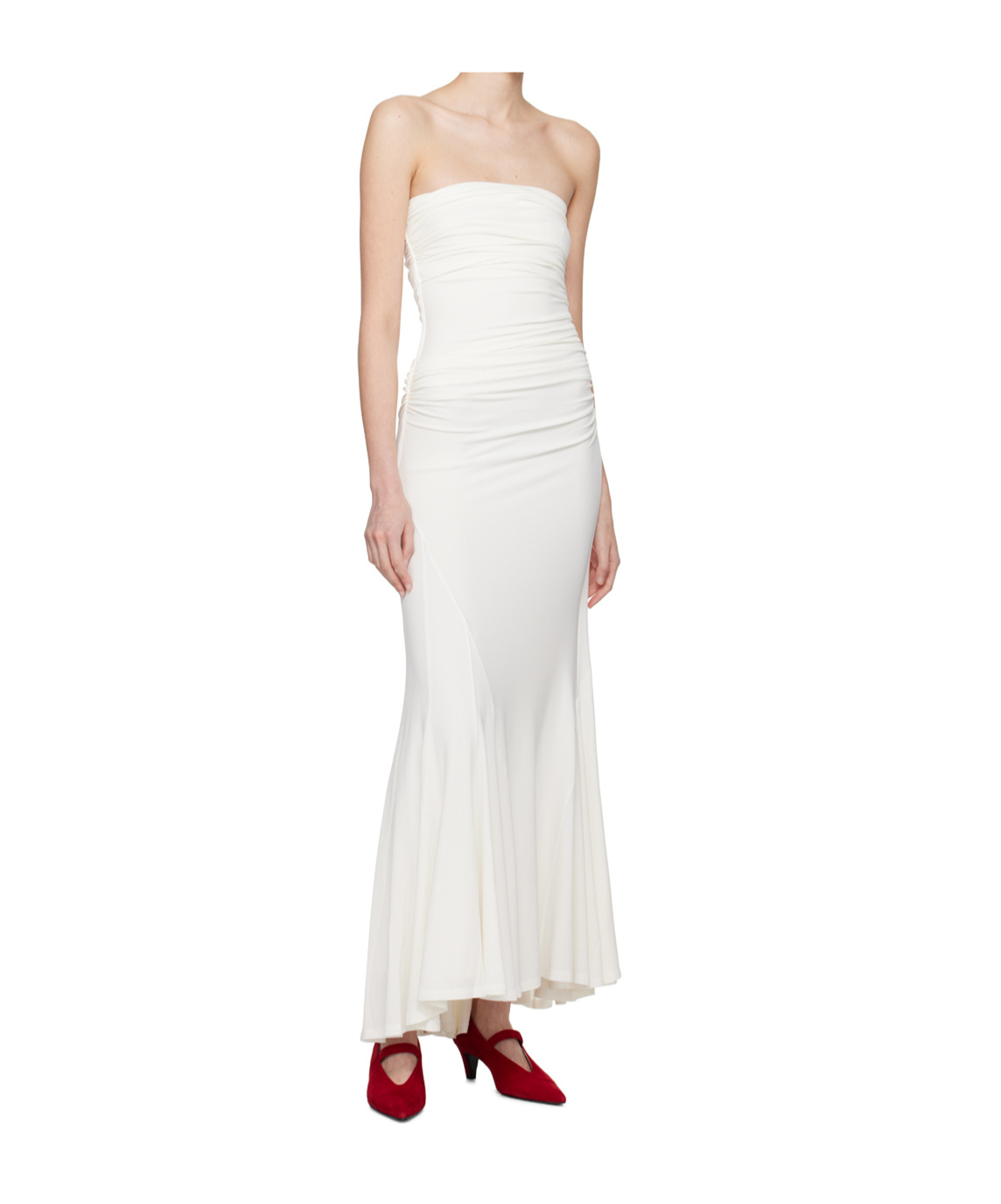 Tove Pleated Tube Top Dress In White