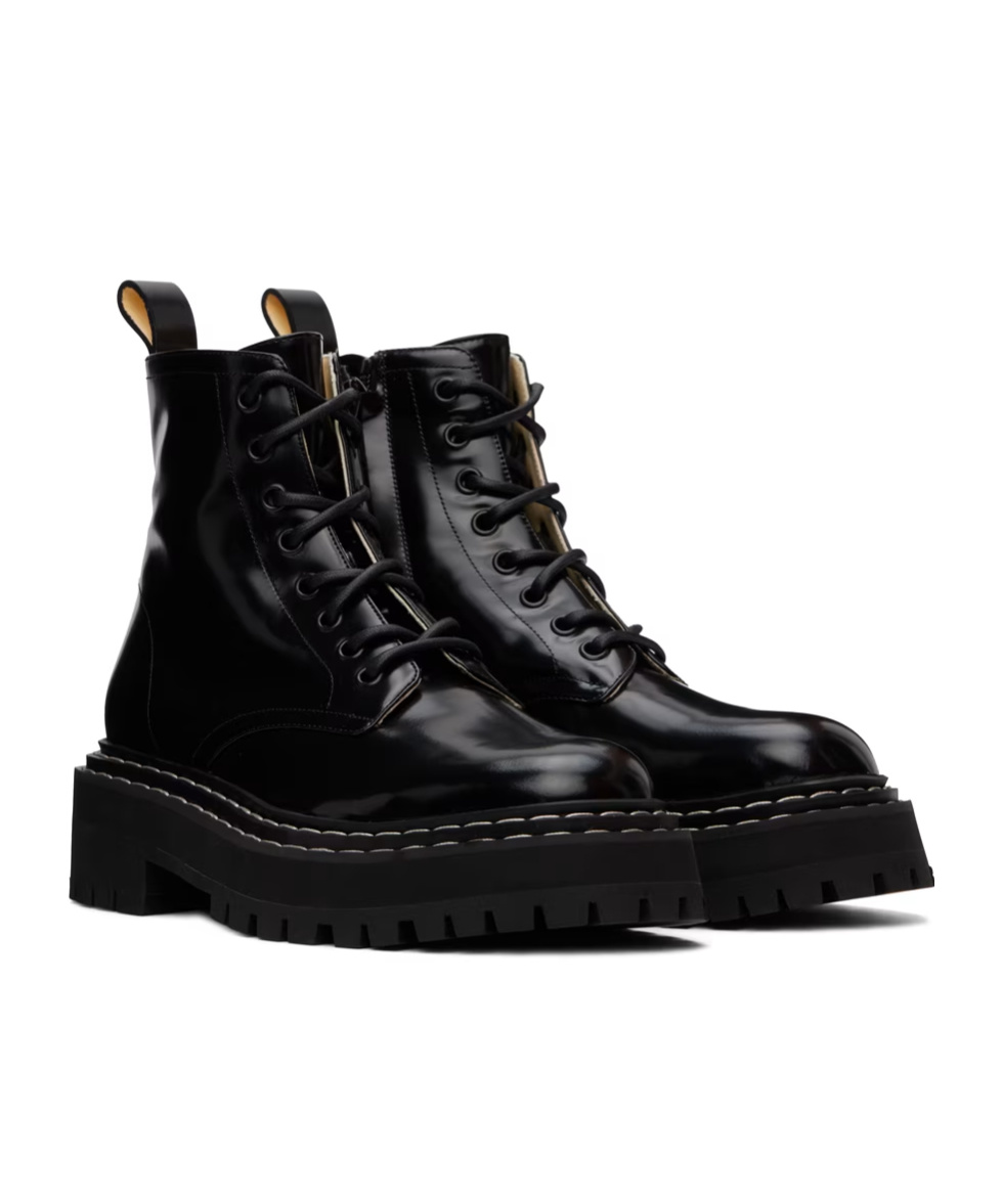 PROENZA SCHOULER SHORT BOOTS WITH RAISED SOLES AND LACE