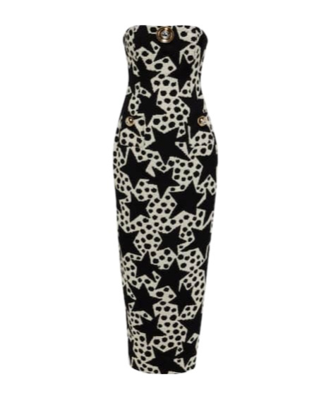 Area Strapless Embellished Cotton-blend Jacquard Maxi Dress In Black