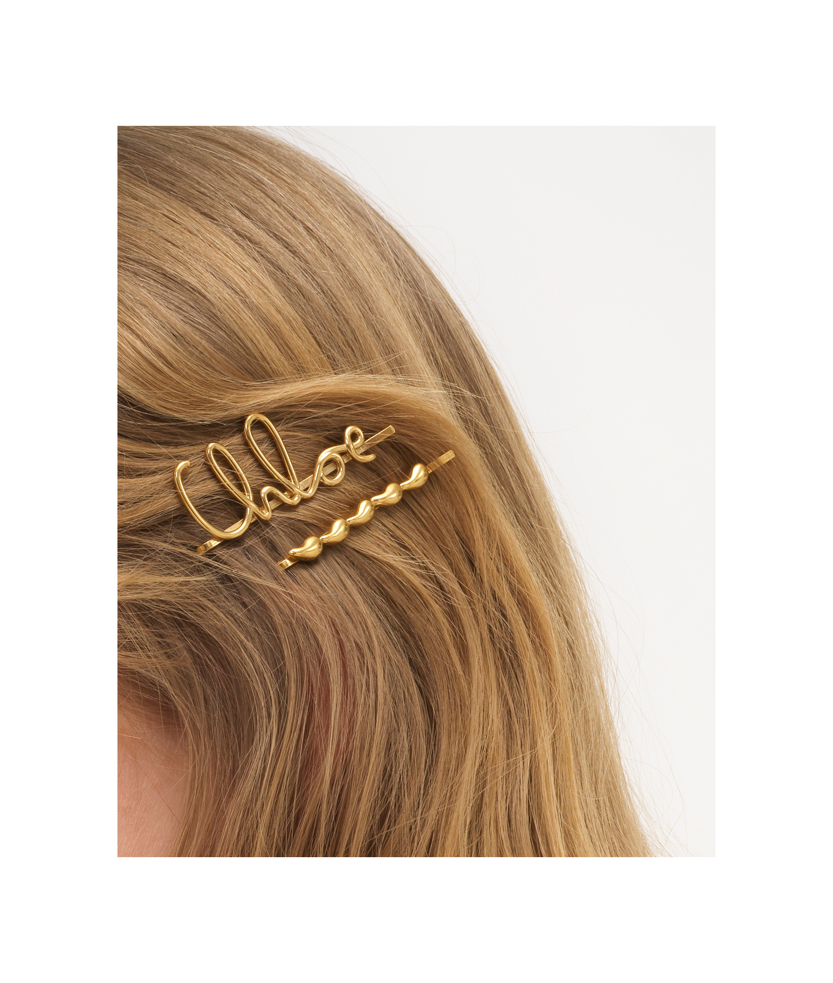 Chloé Set Of 2 Hair Clips "iconic" In Yellow