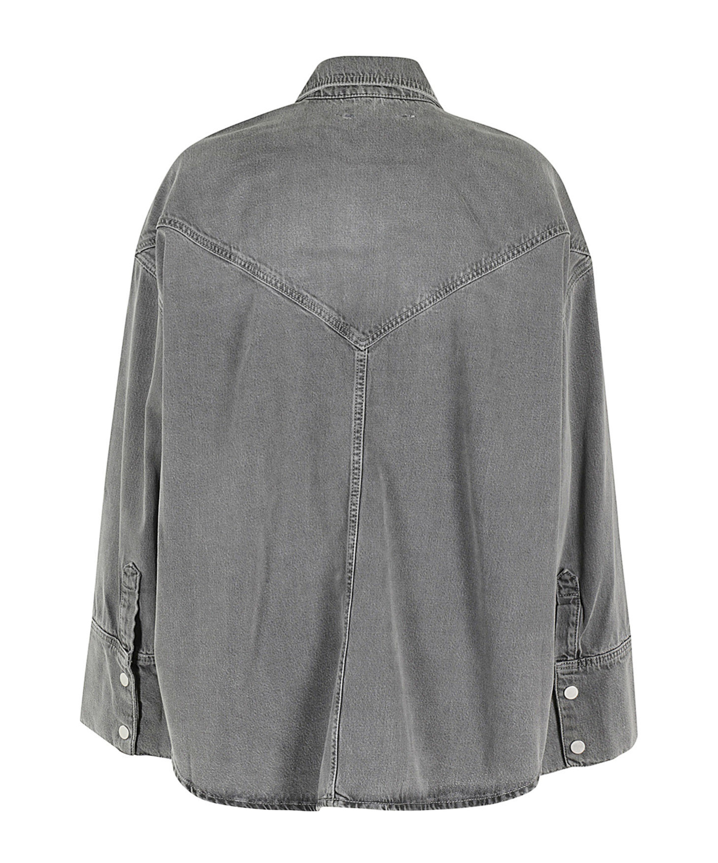 Remain Birger Christensen Long-sleeved Denim Jacket In Gray