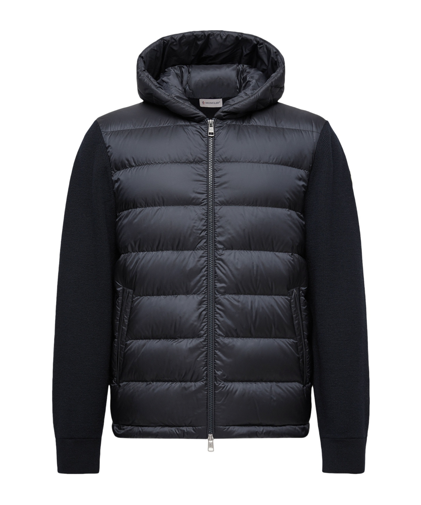 Moncler Padded Hooded Jacket In Blue