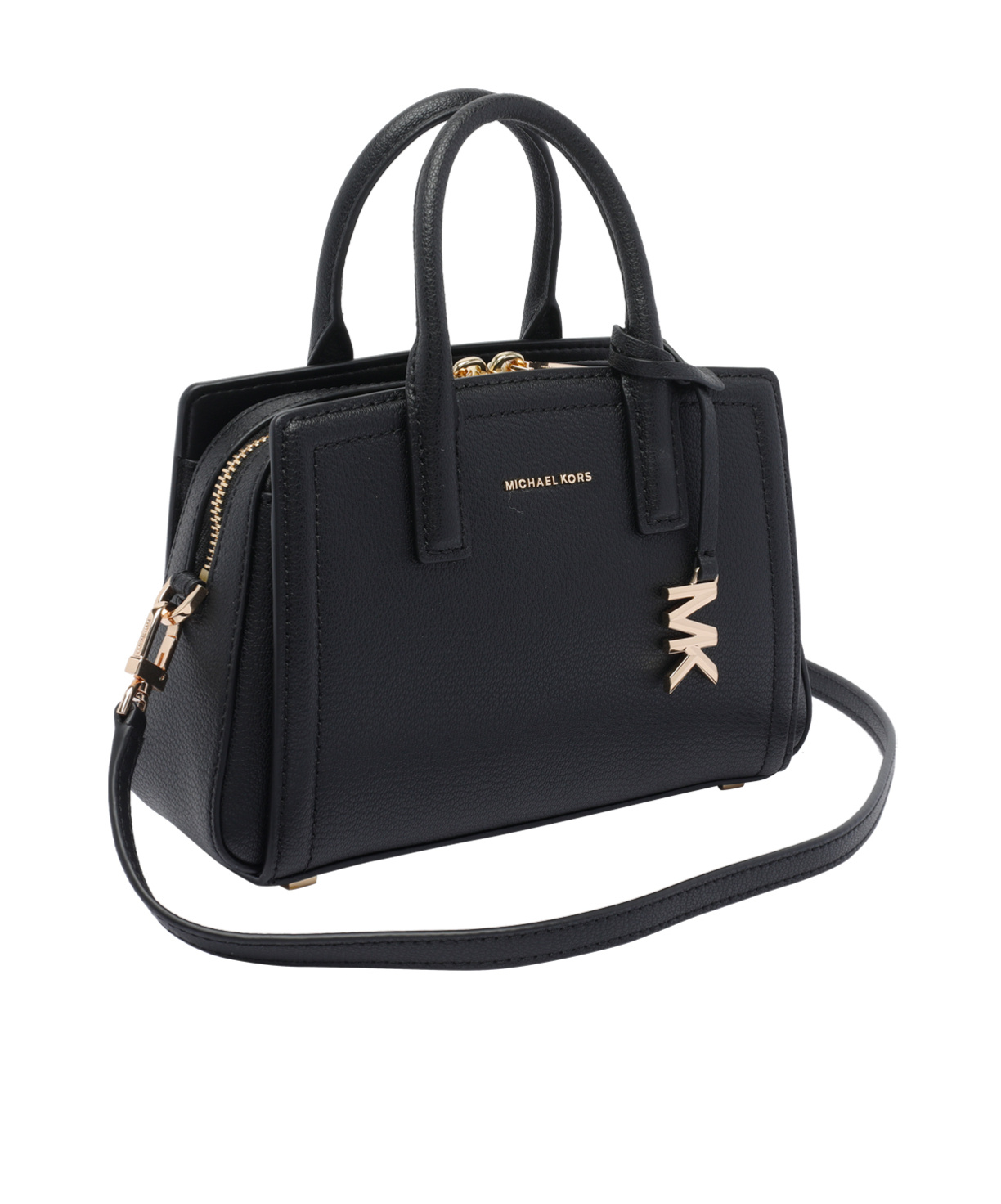 Michael Kors Small Black Leather Hand Bag In Black