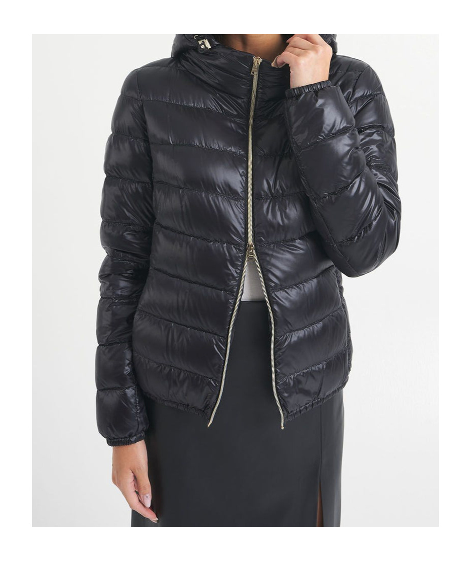 Herno Giada Hooded Quilted Down Jacket In Black