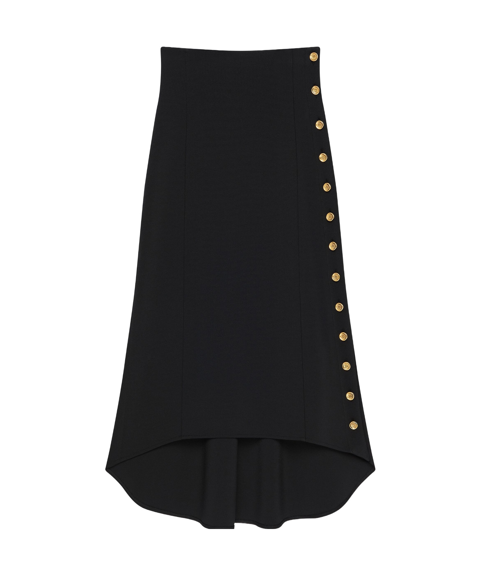 Givenchy Black Milan Stitch Skirt With Buttons In Black