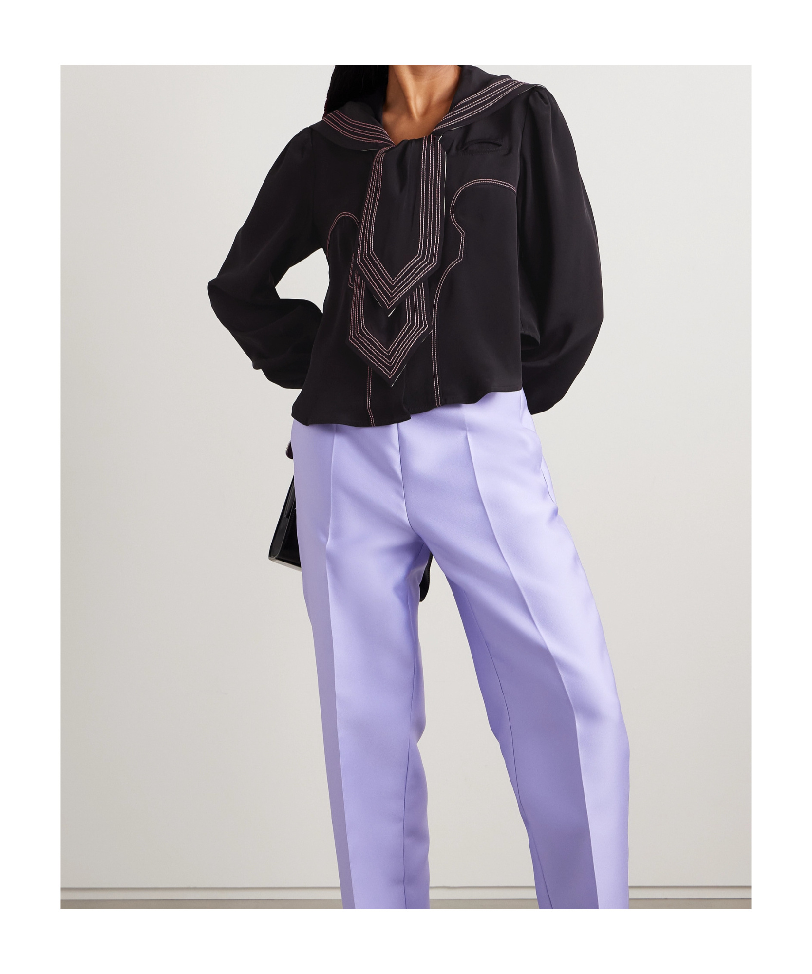 Bode Silk Seafarer Mini Shirt For Women In Black