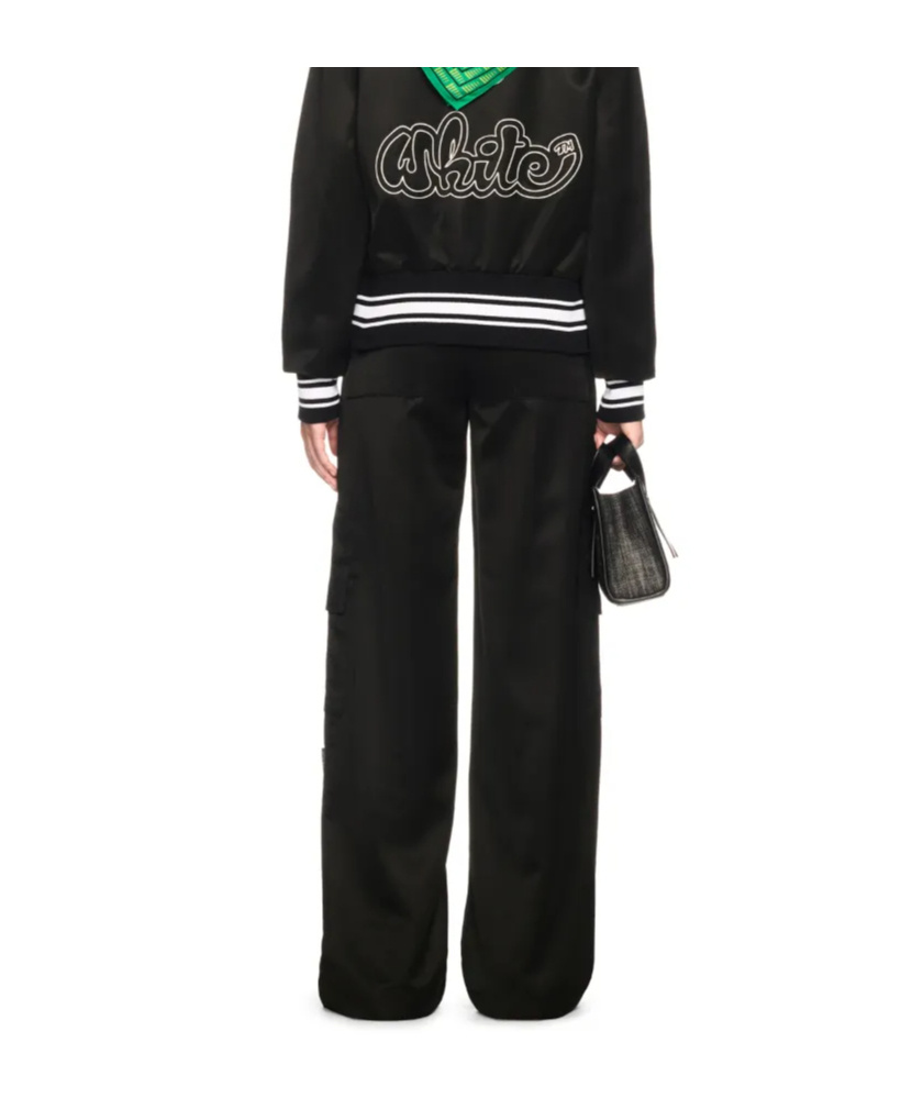 Off-white Black Toybox Satin Cargo Pants In Black