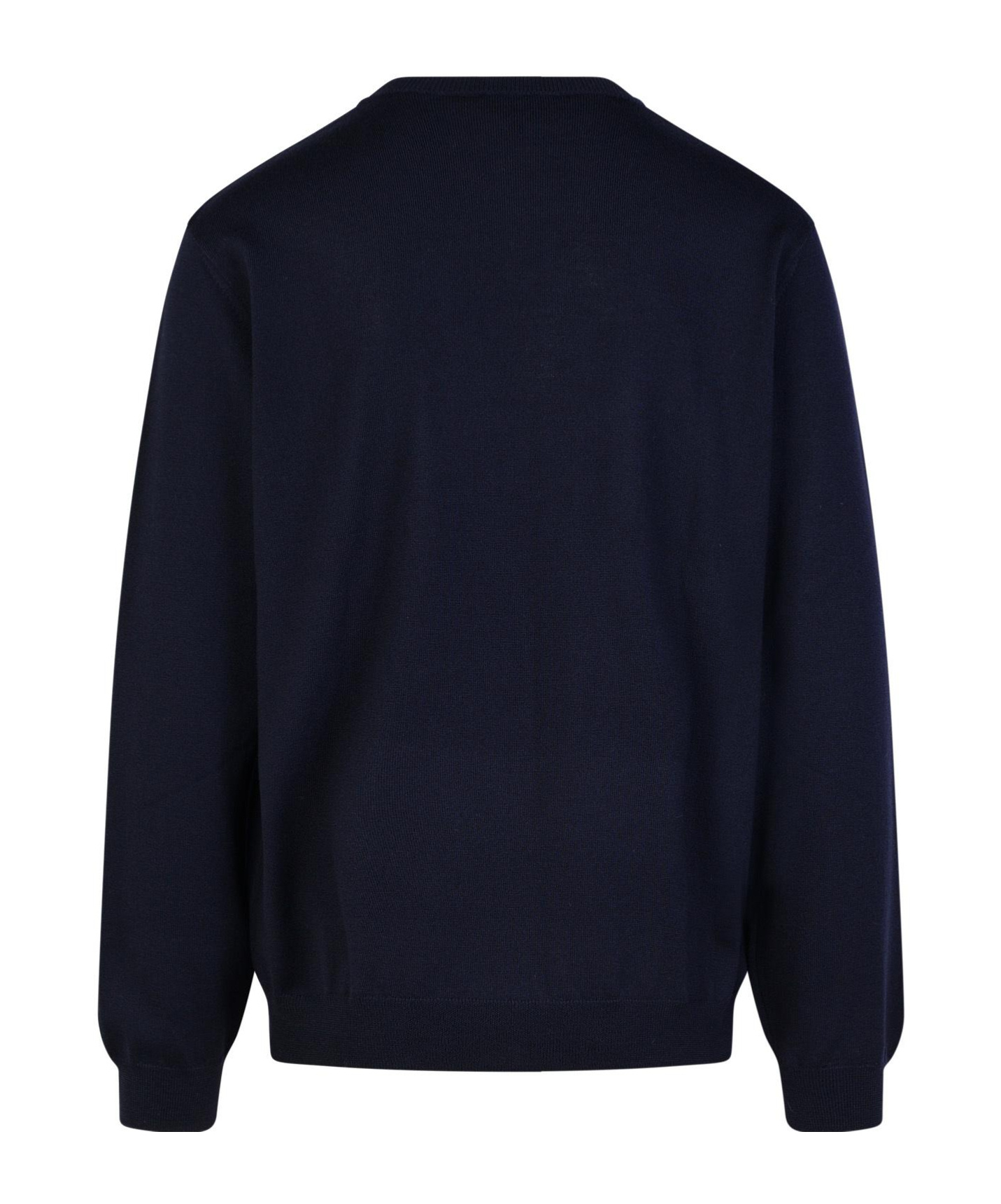 Apc Merino Wool Jumper With Tone-on-tone Embroidery In Black