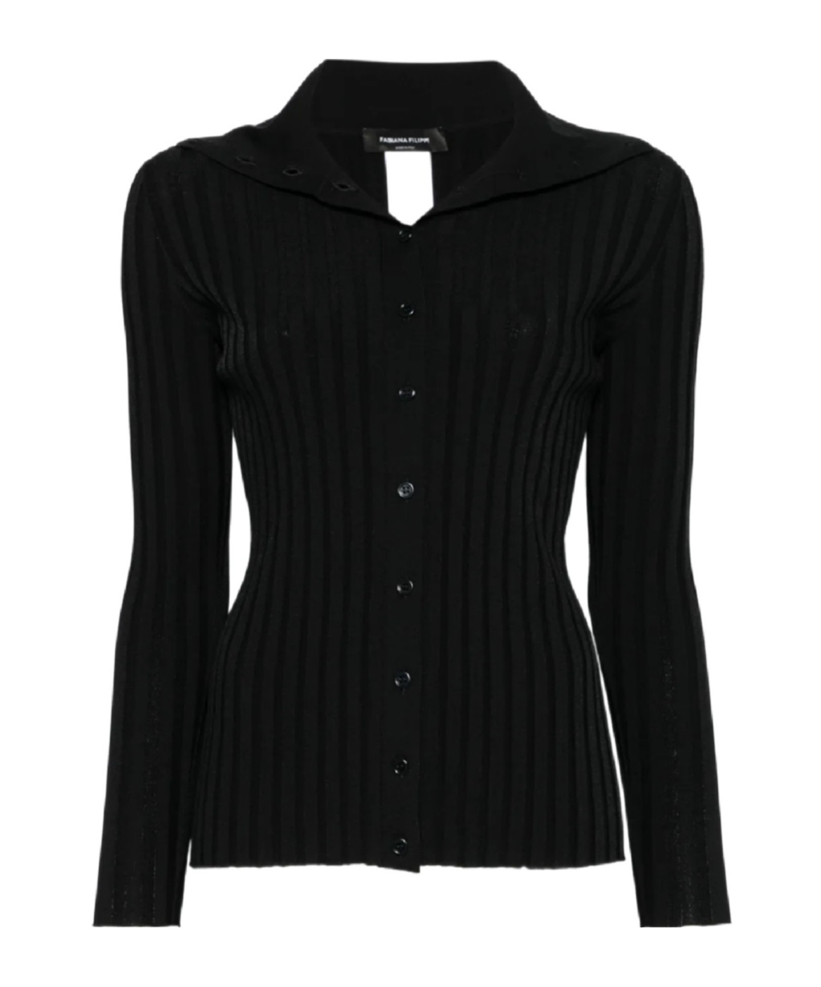 Fabiana Filippi Ribbed-knit Cardigan In Black
