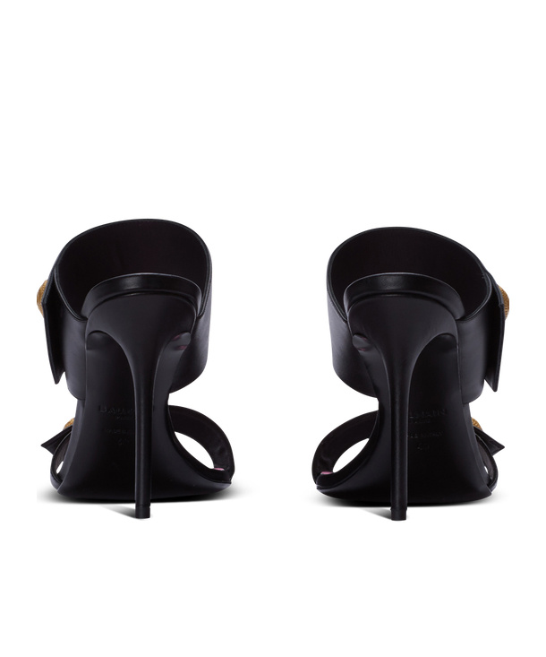 Balmain Smooth Leather Eva Mules In In Black