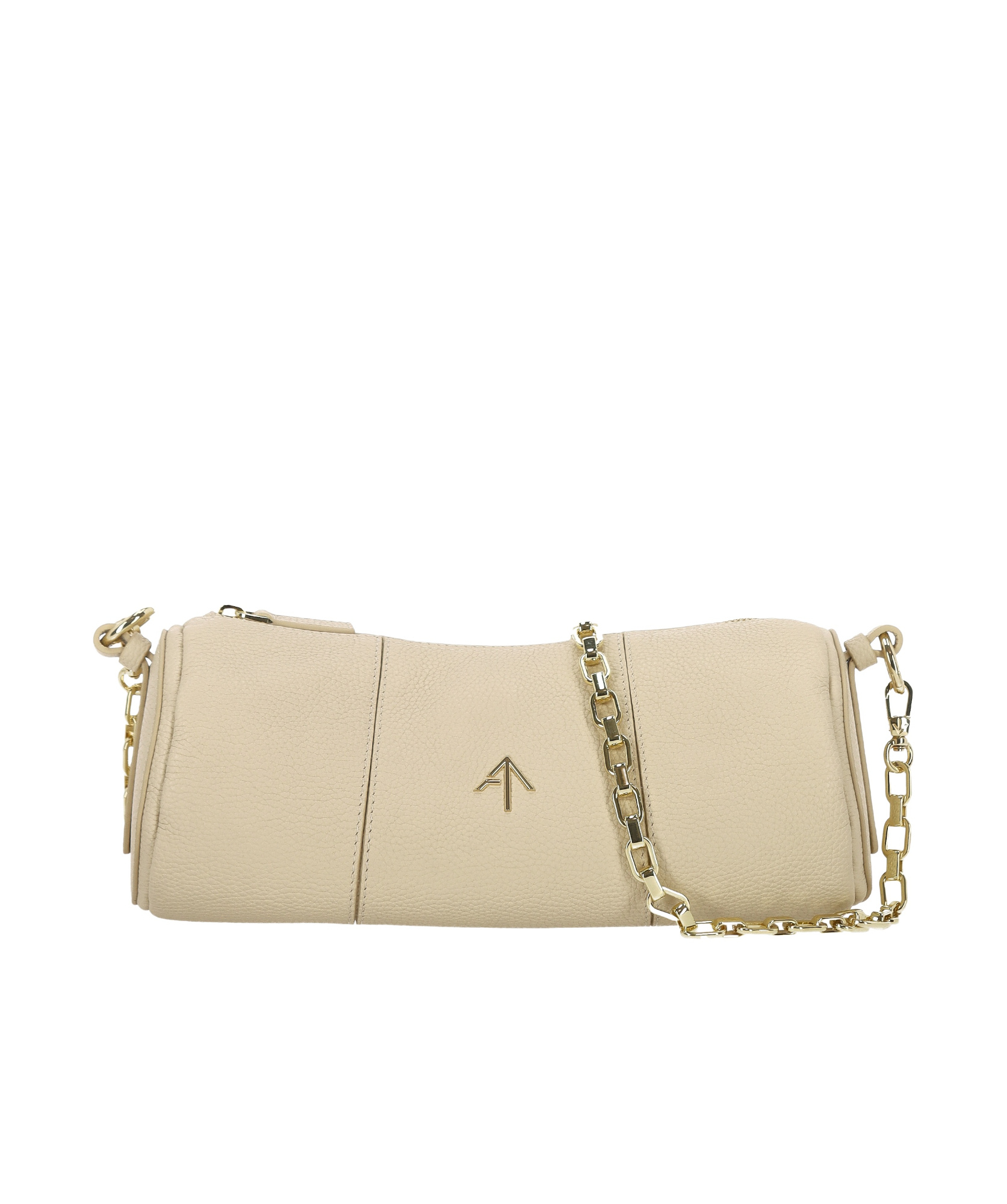Manu Atelier Zipper Shoulder Bag In Nude