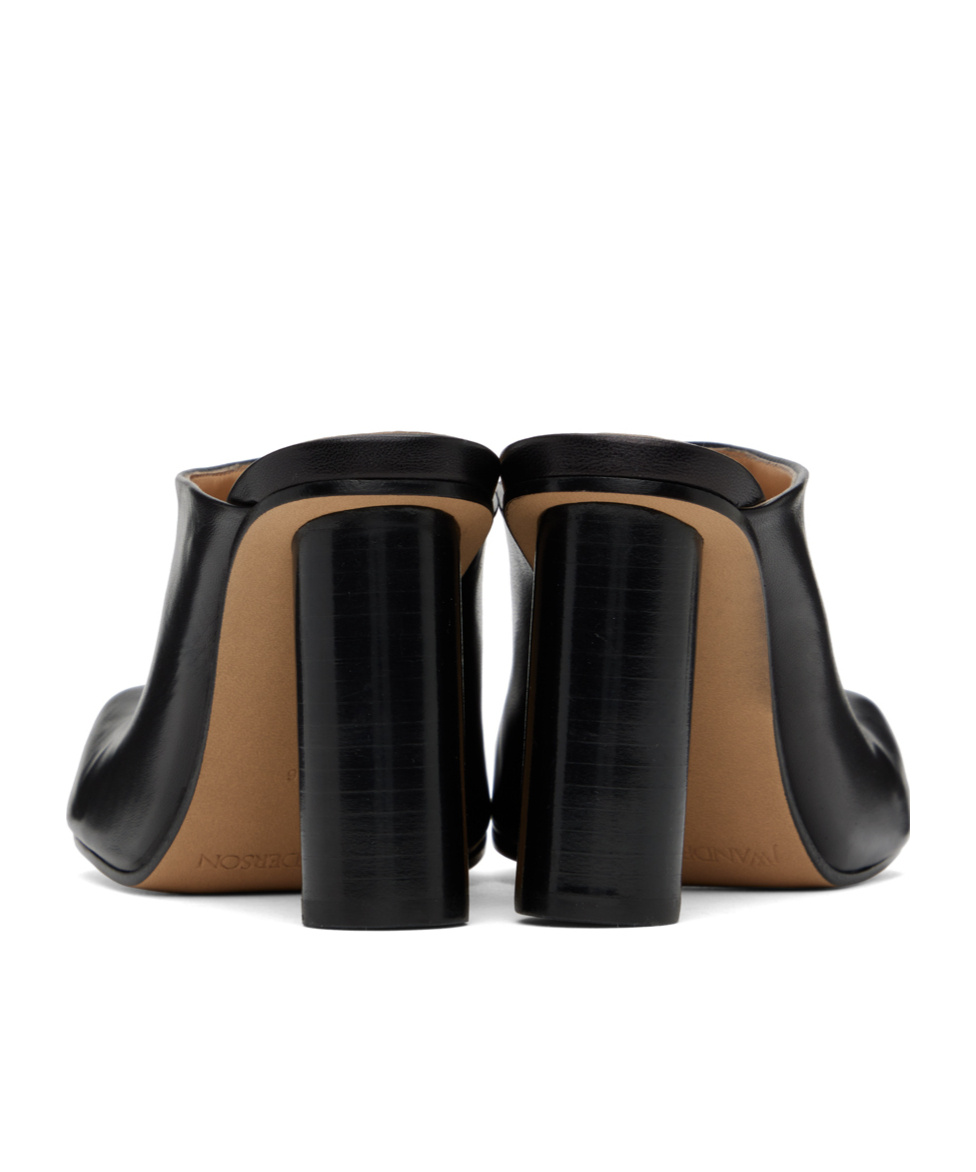 Jw Anderson Black Paw Leather Mules In Black