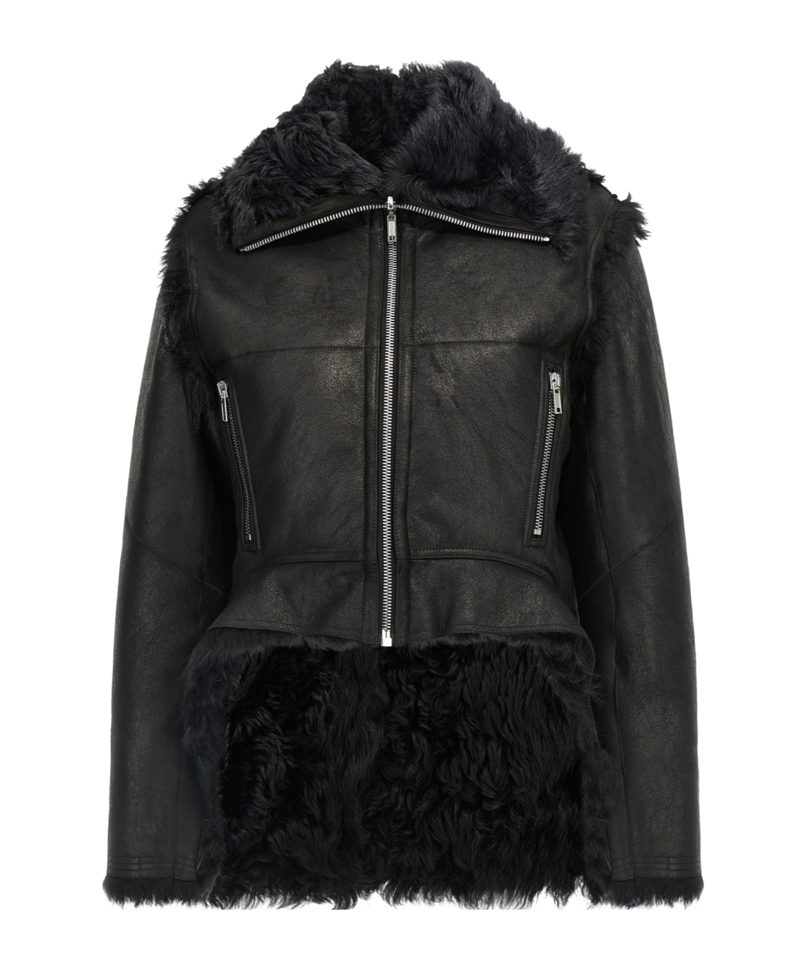 Rick Owens Exploder Zip-front Leather Jacket In Black